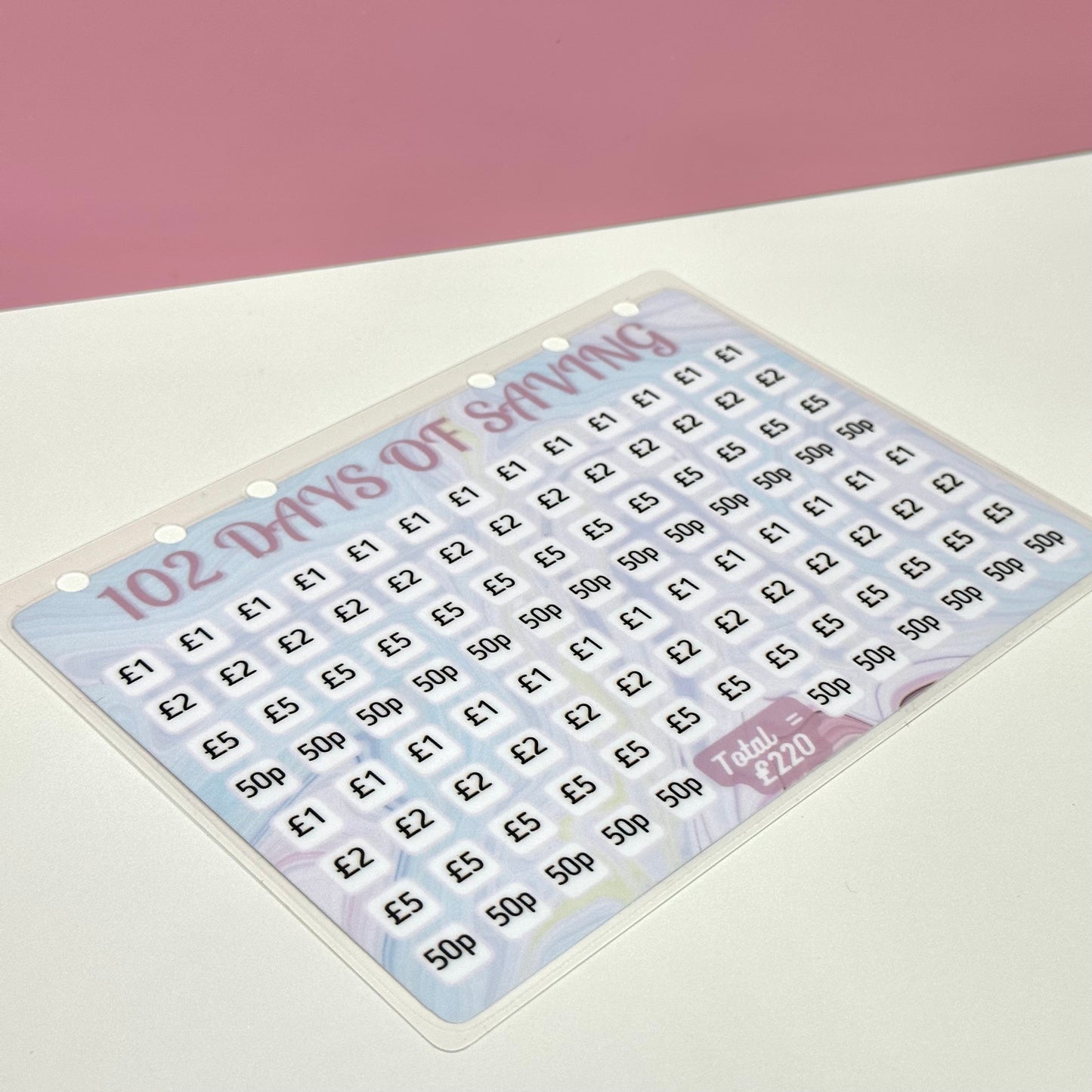 102 Days of Saving Challenge - Save £220!