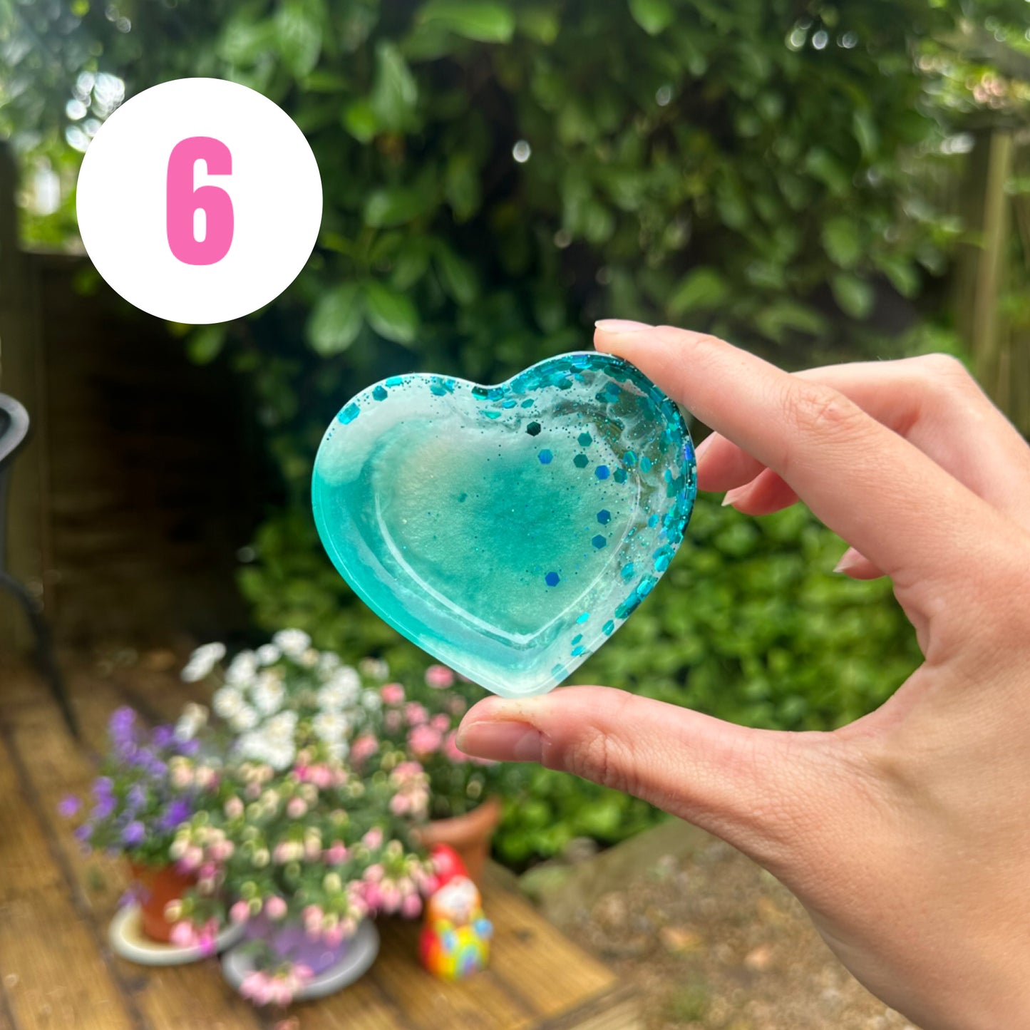 Handmade Mini Heart Resin Coin Tray