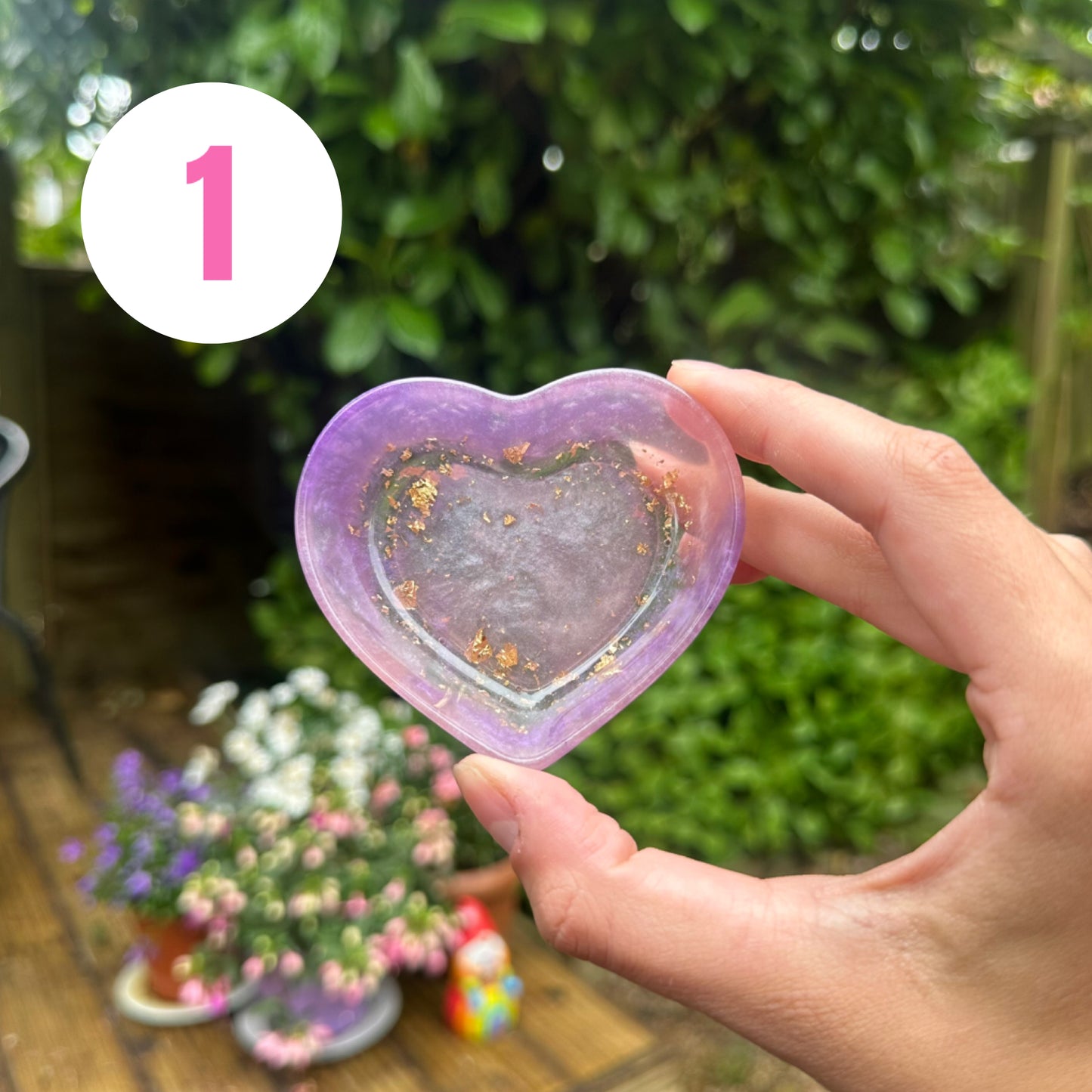 Handmade Mini Heart Resin Coin Tray