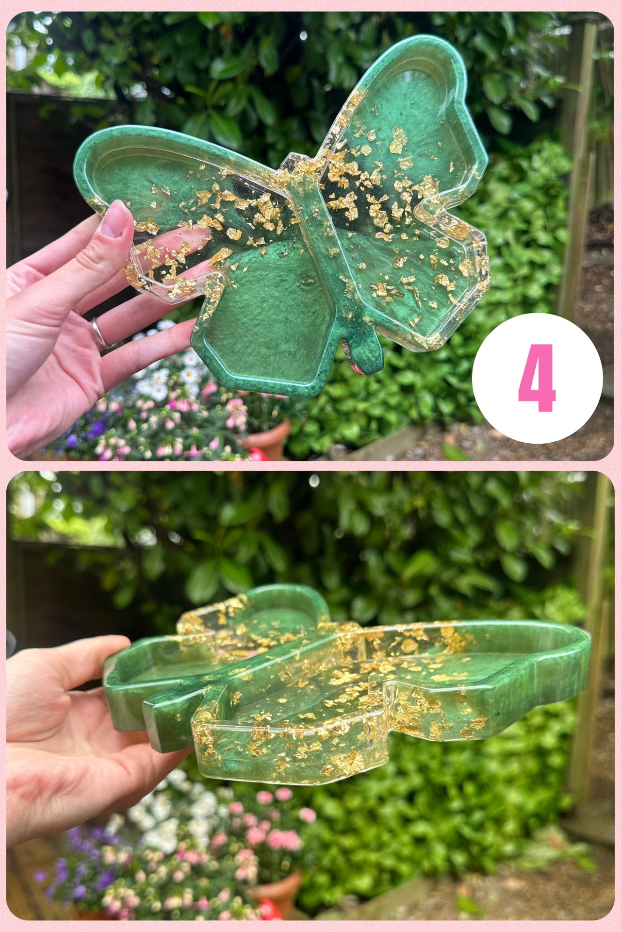 Large Butterfly Coin Tray - Handmade Resin Coin Tray