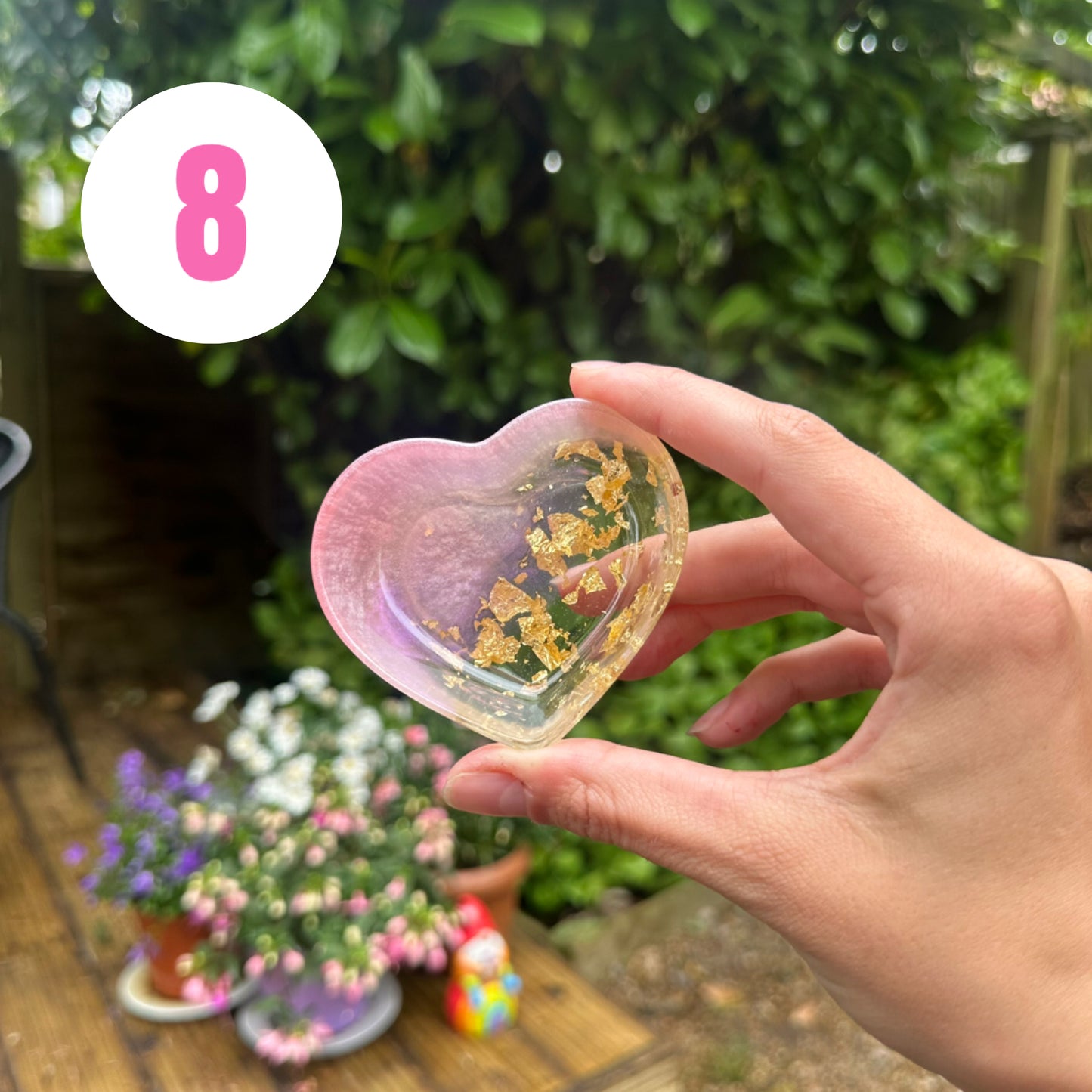 Handmade Mini Heart Resin Coin Tray