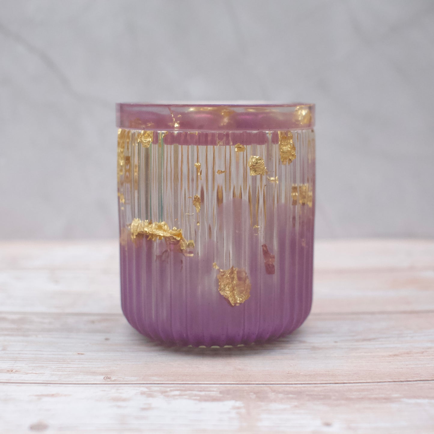 Lilac & gold resin money pot