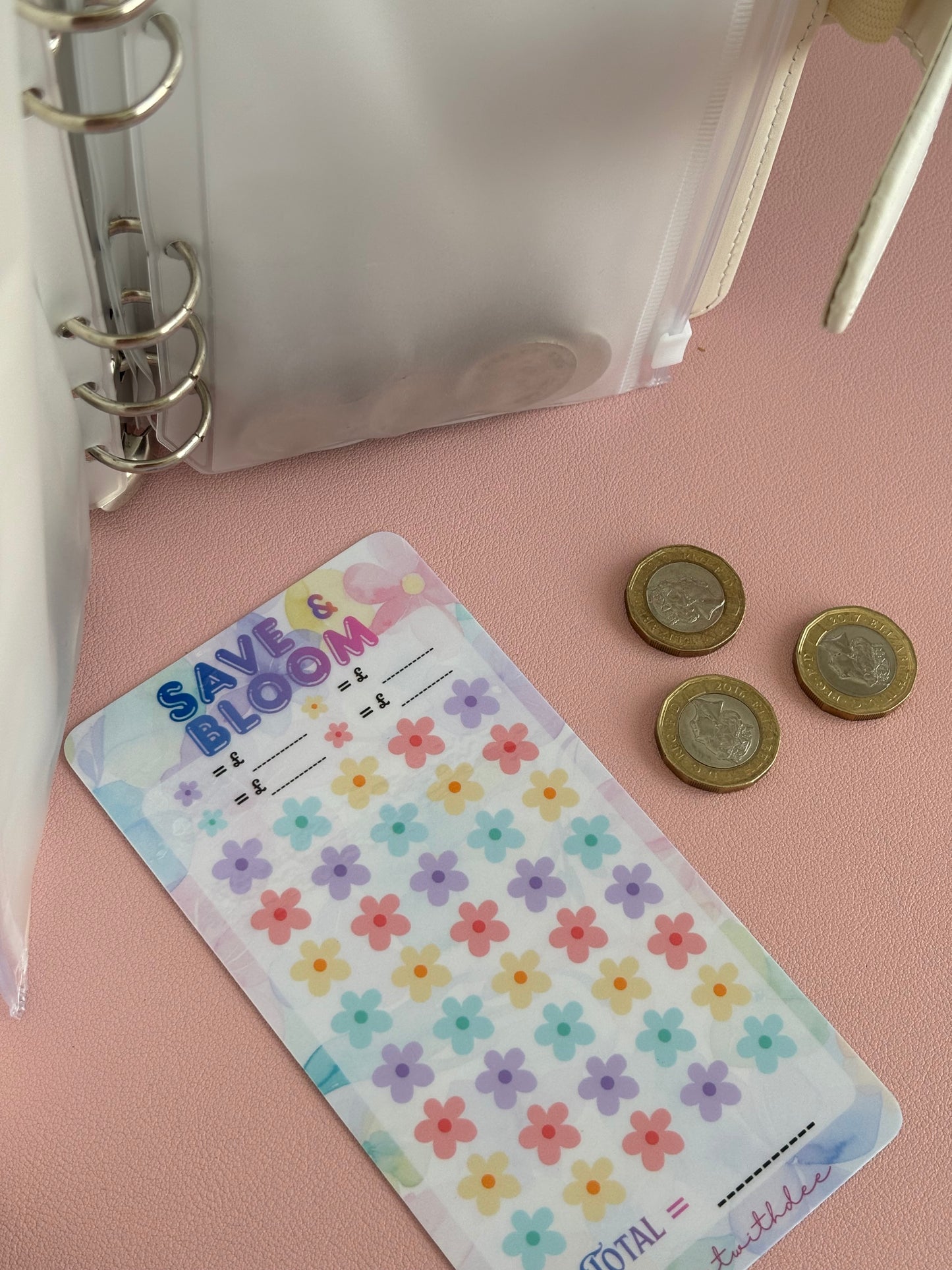 Save & Bloom - Laminated Savings Tracker