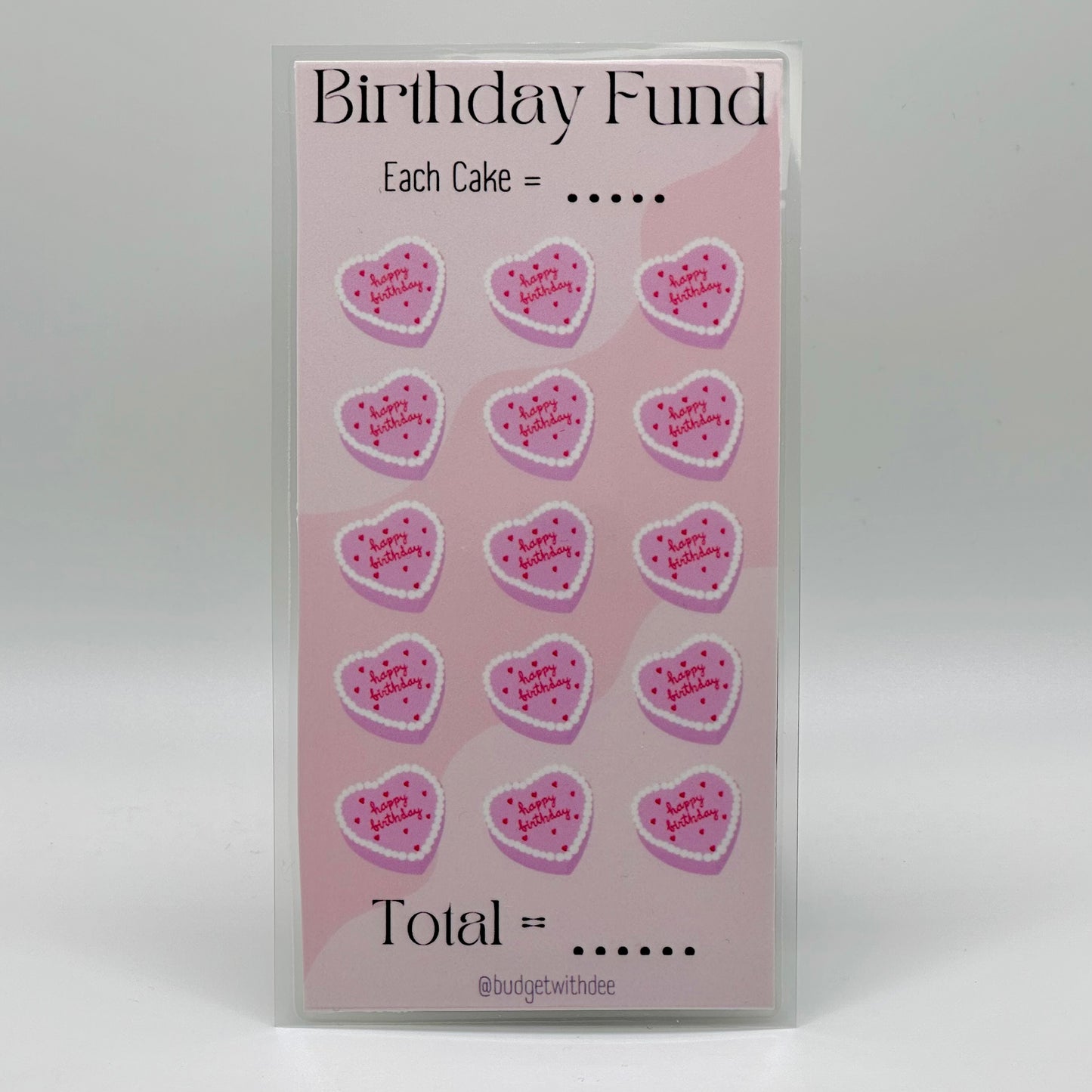 Birthday Fund Laminated Savings Tracker