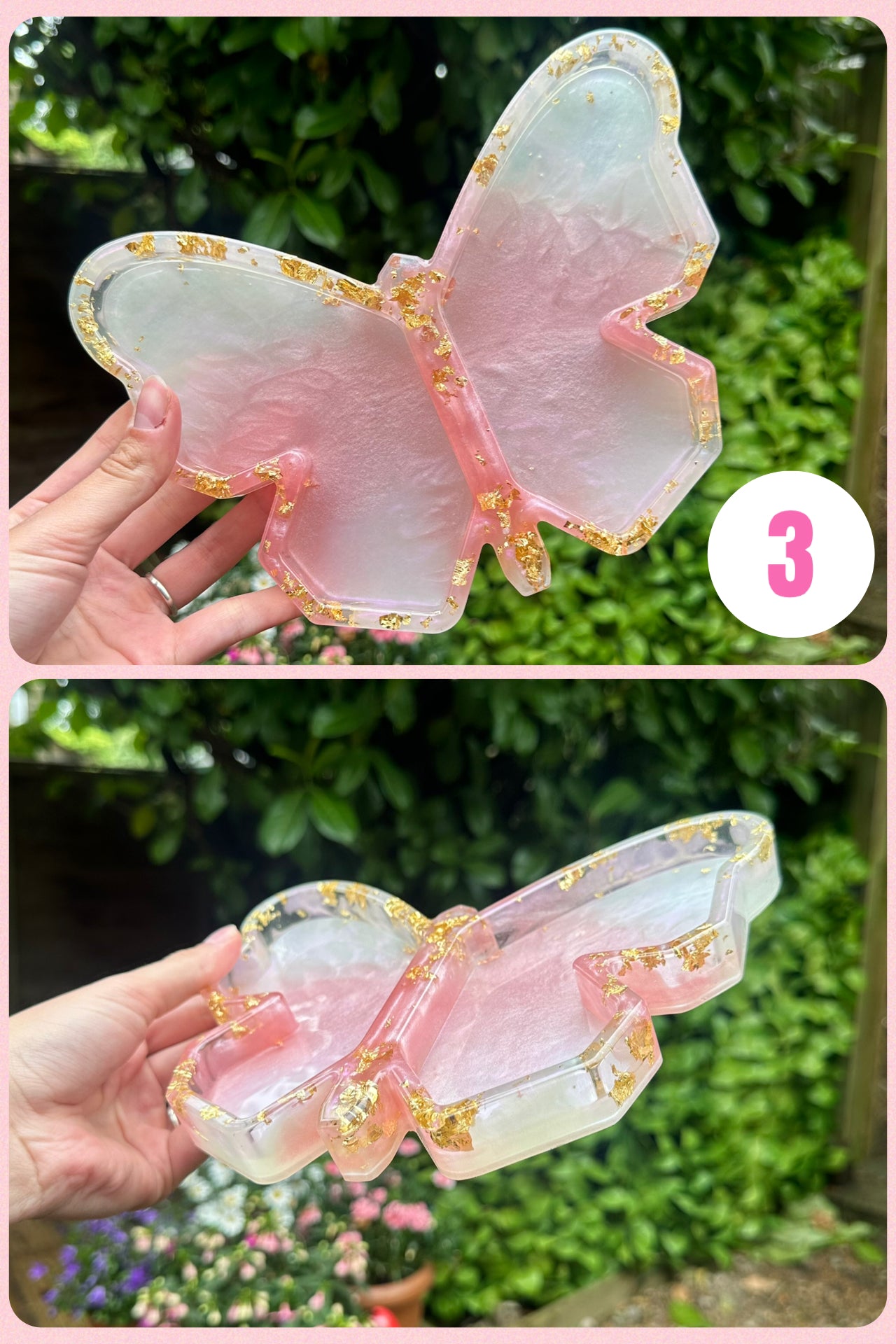 Large Butterfly Coin Tray - Handmade Resin Coin Tray