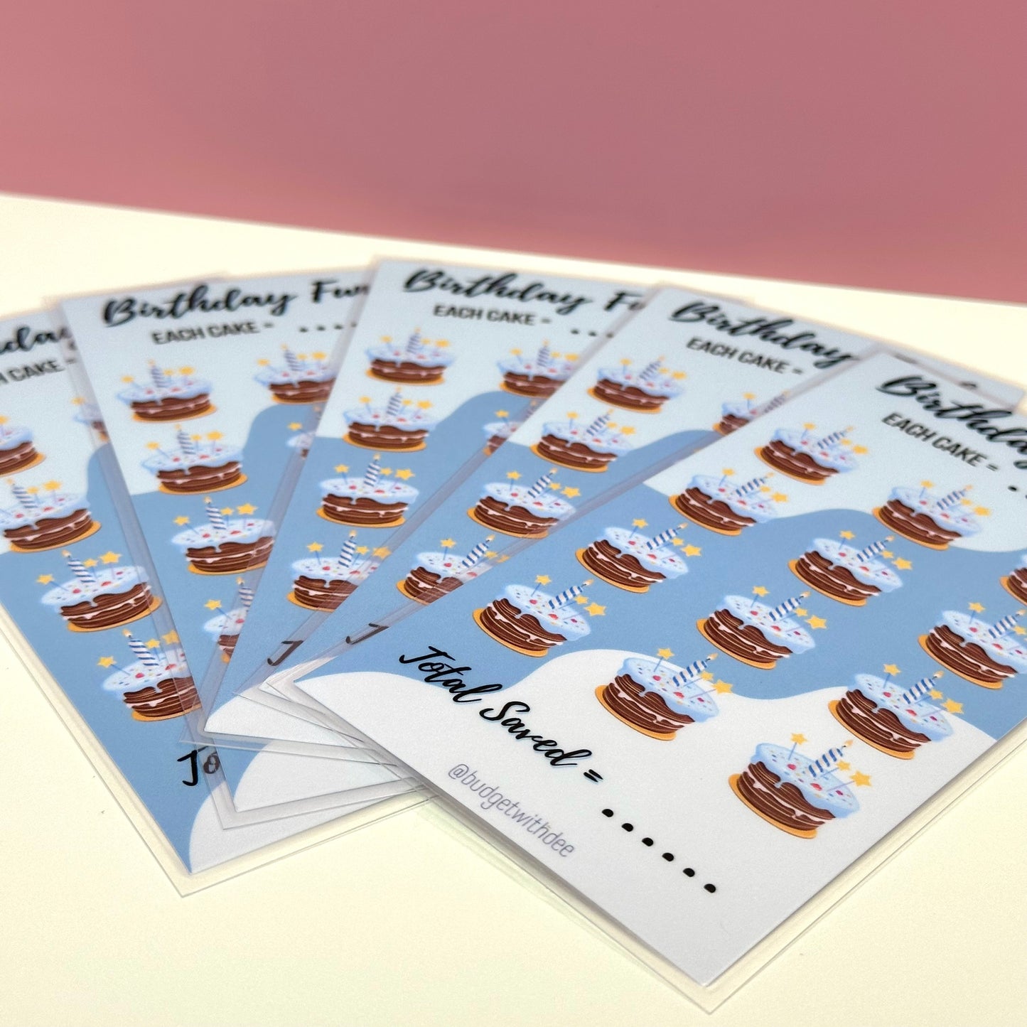 Blue Birthday Fund Laminated Savings Tracker