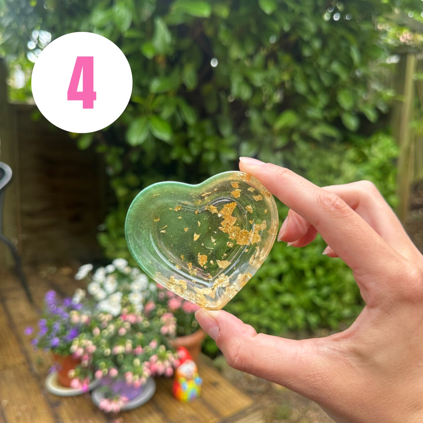 Handmade Mini Heart Resin Coin Tray