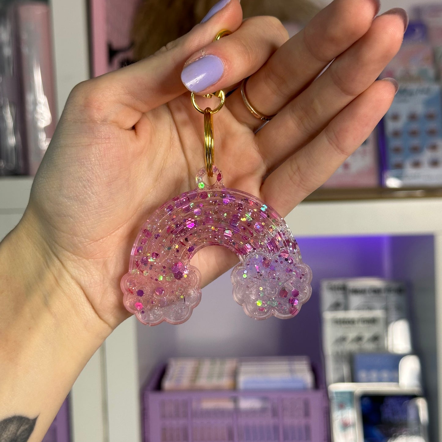 Handmade Resin Rainbow Keychain