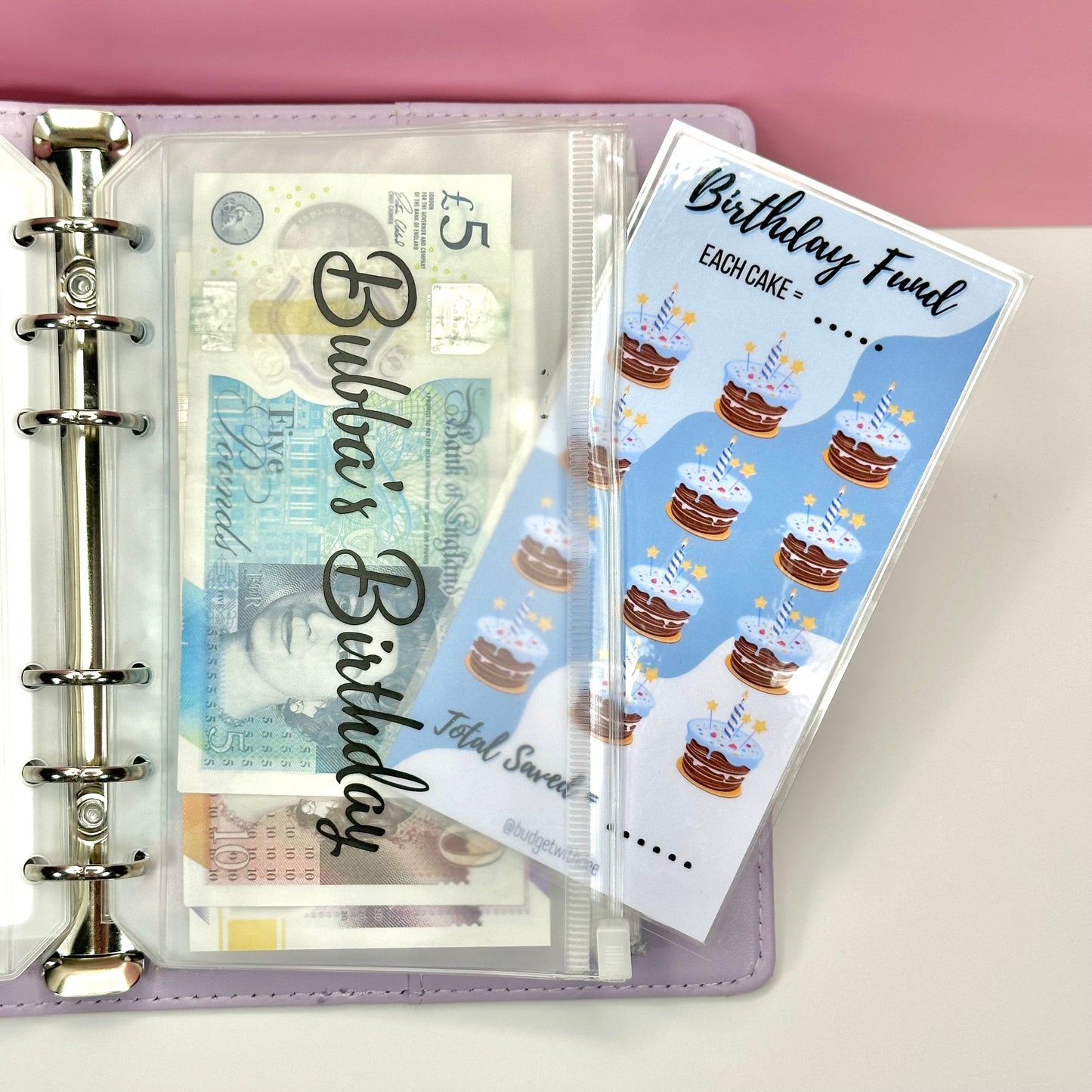 Blue Birthday Fund Laminated Savings Tracker