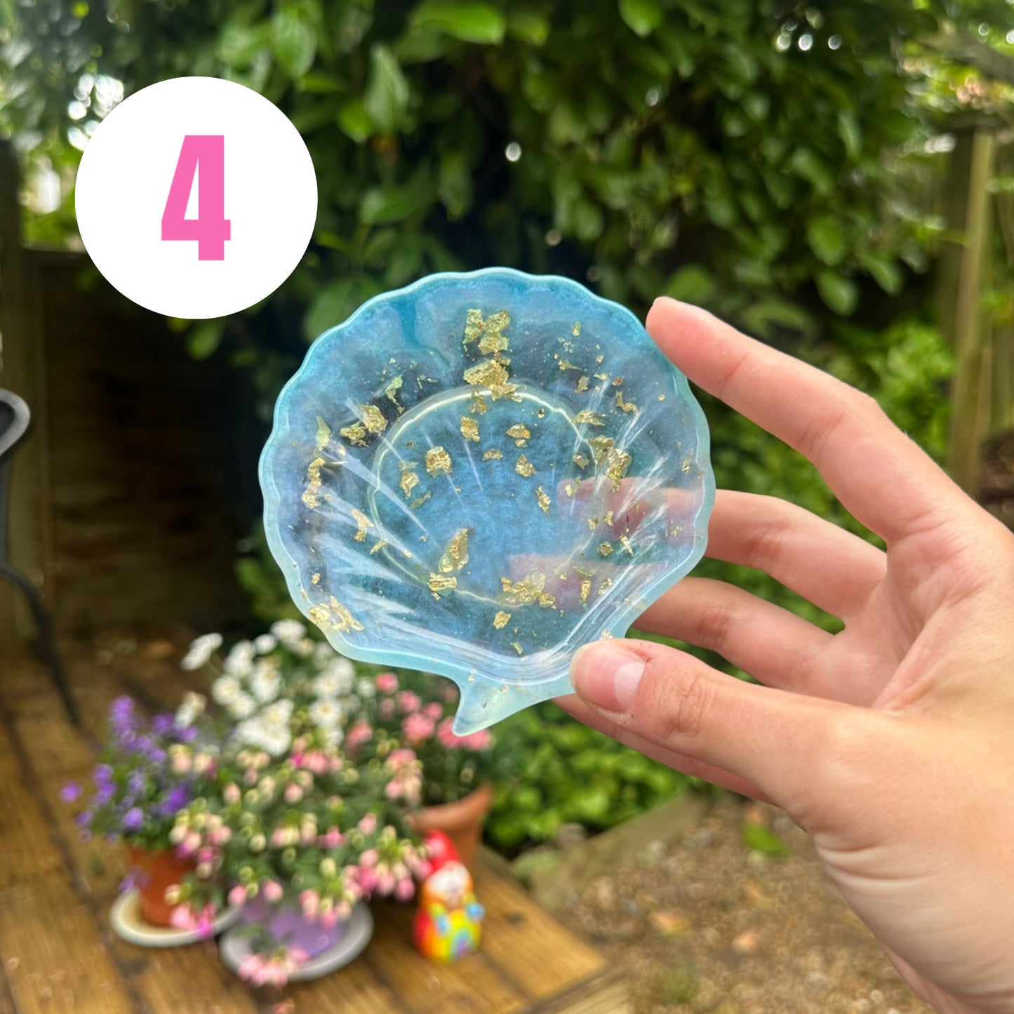 Handmade Mermaid Shell Resin Coin Tray