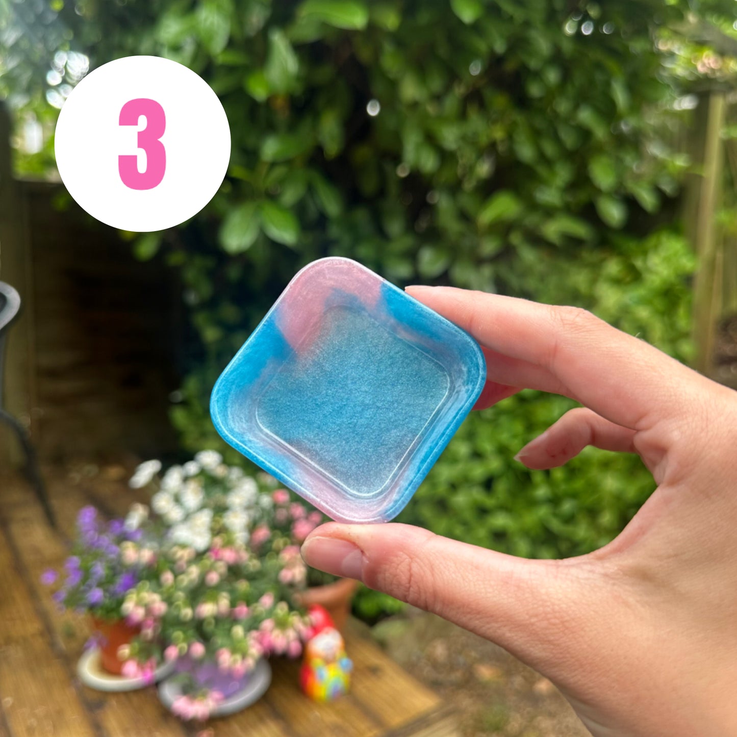 Handmade Mini Square Resin Coin Tray