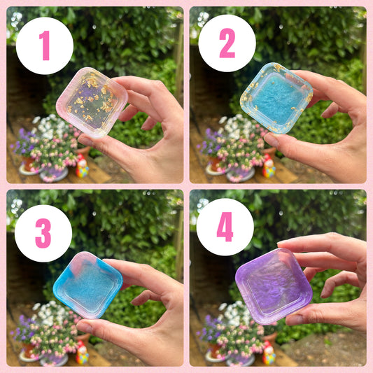 Handmade Mini Square Resin Coin Tray