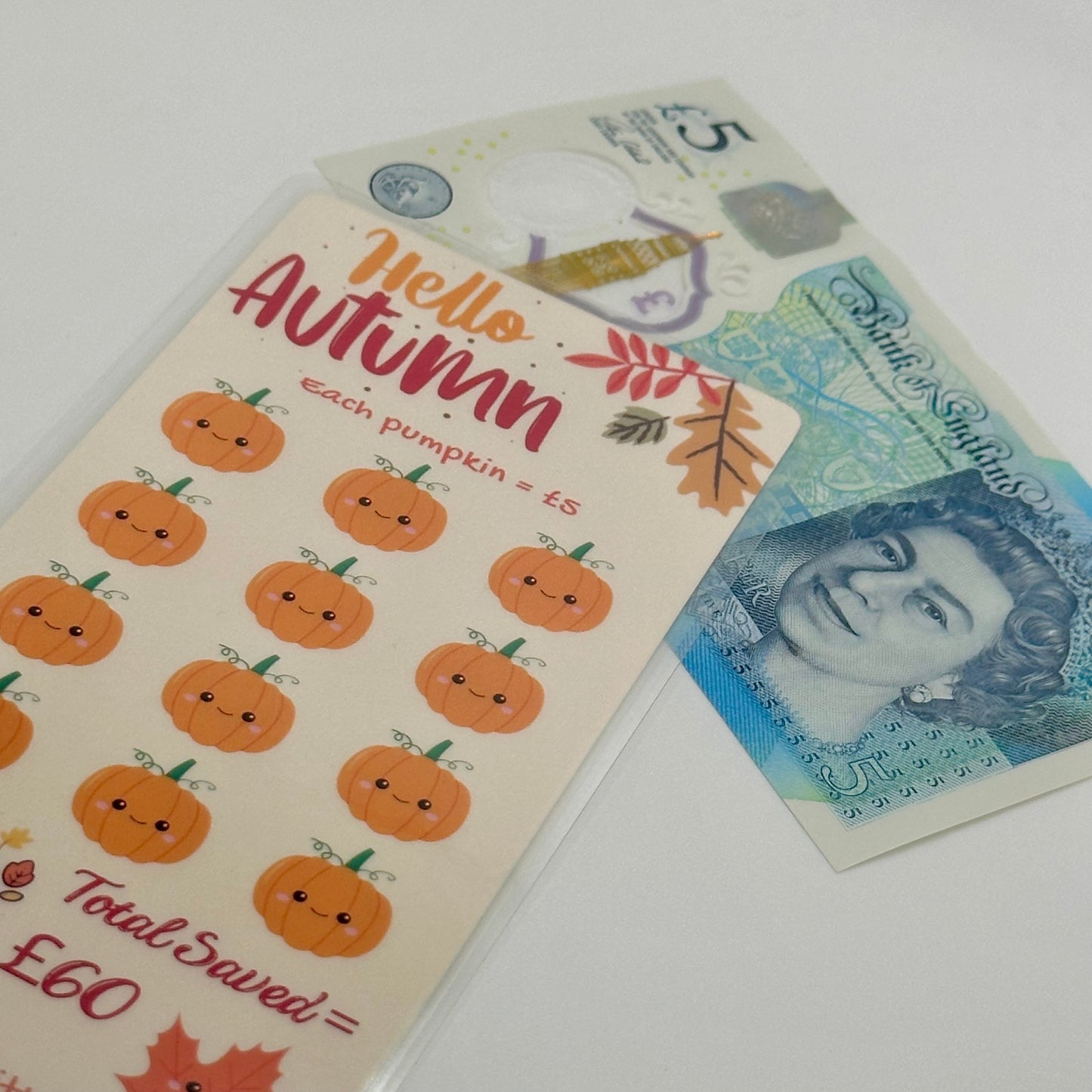 Hello Autumn Laminated Savings Tracker