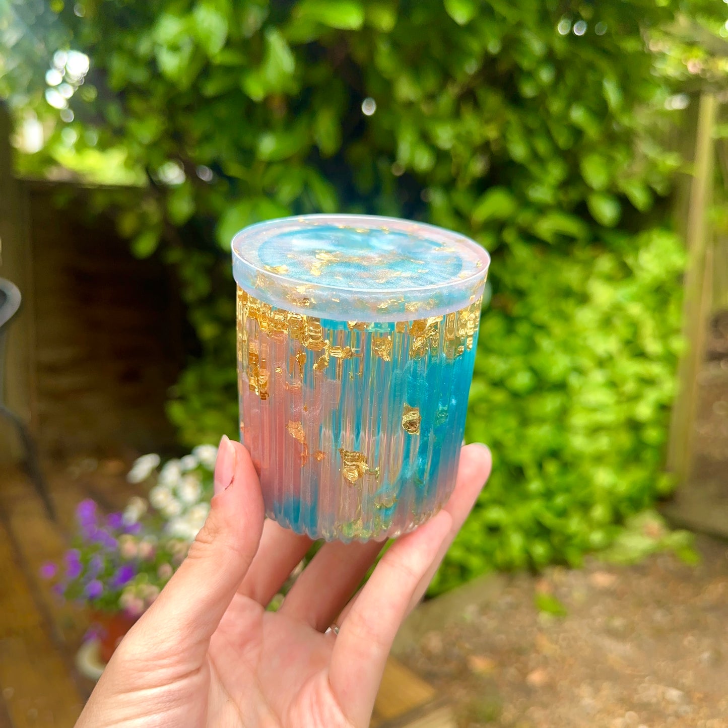 Bubblegum - Handmade Resin Coin Pot With Lid