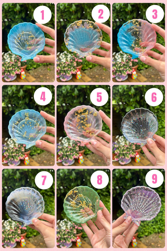 Handmade Mermaid Shell Resin Coin Tray