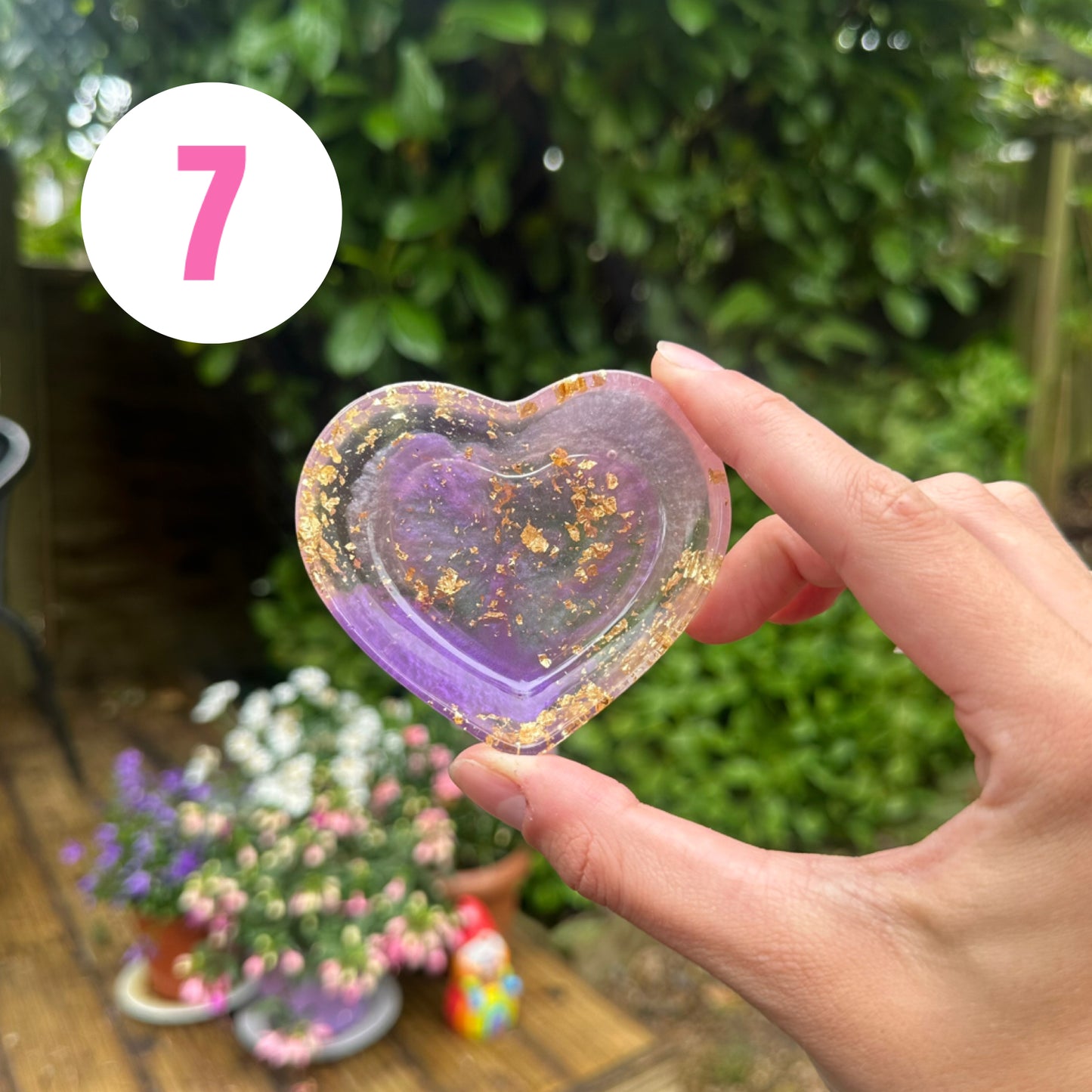 Handmade Mini Heart Resin Coin Tray