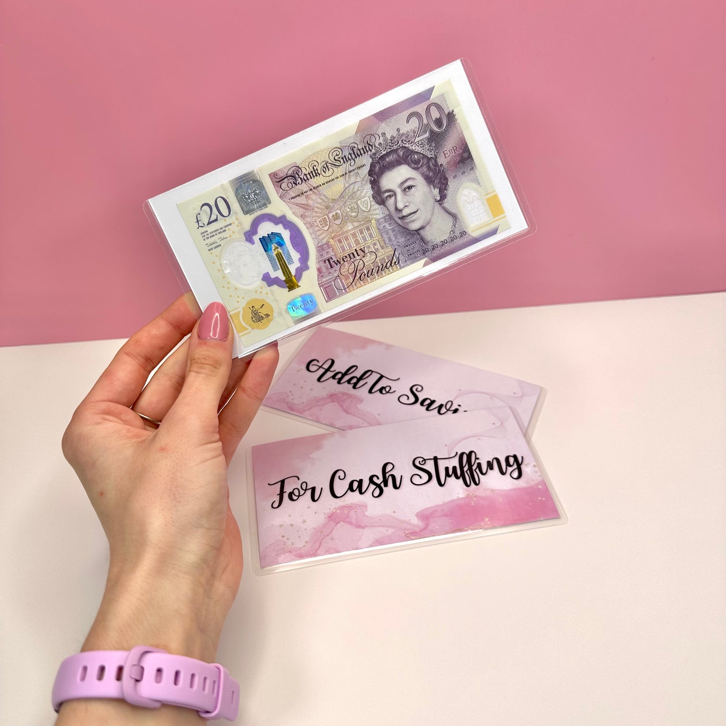Cash Stuffer Set - Pink Laminated Wallet Inserts (Set of 3)