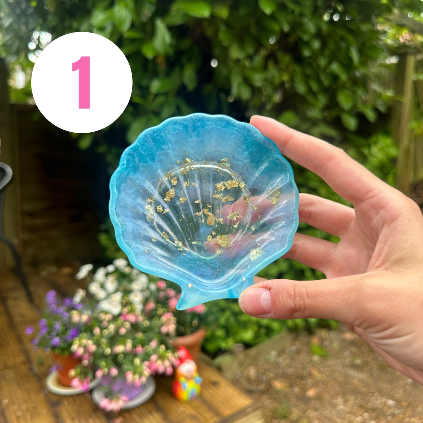 Handmade Mermaid Shell Resin Coin Tray