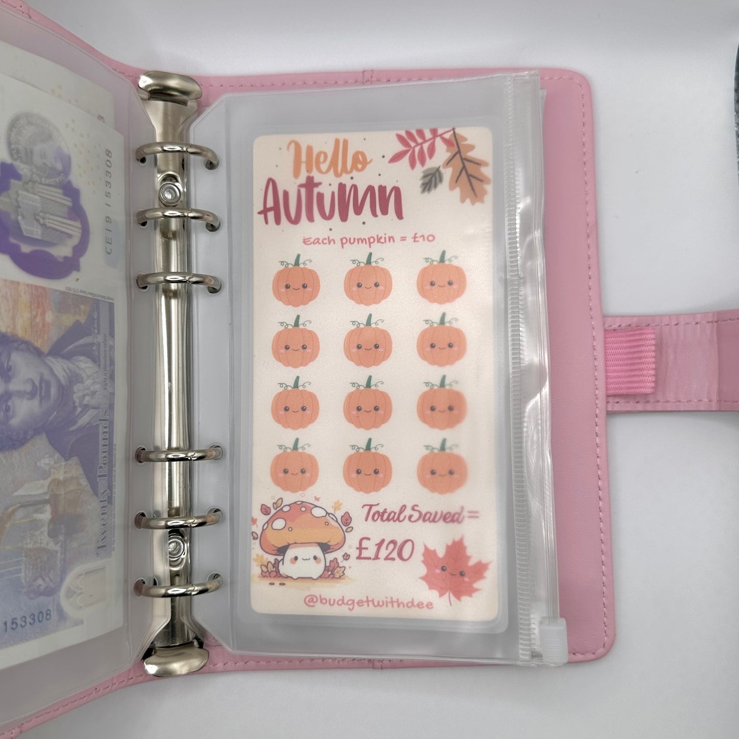 Hello Autumn Laminated Savings Tracker