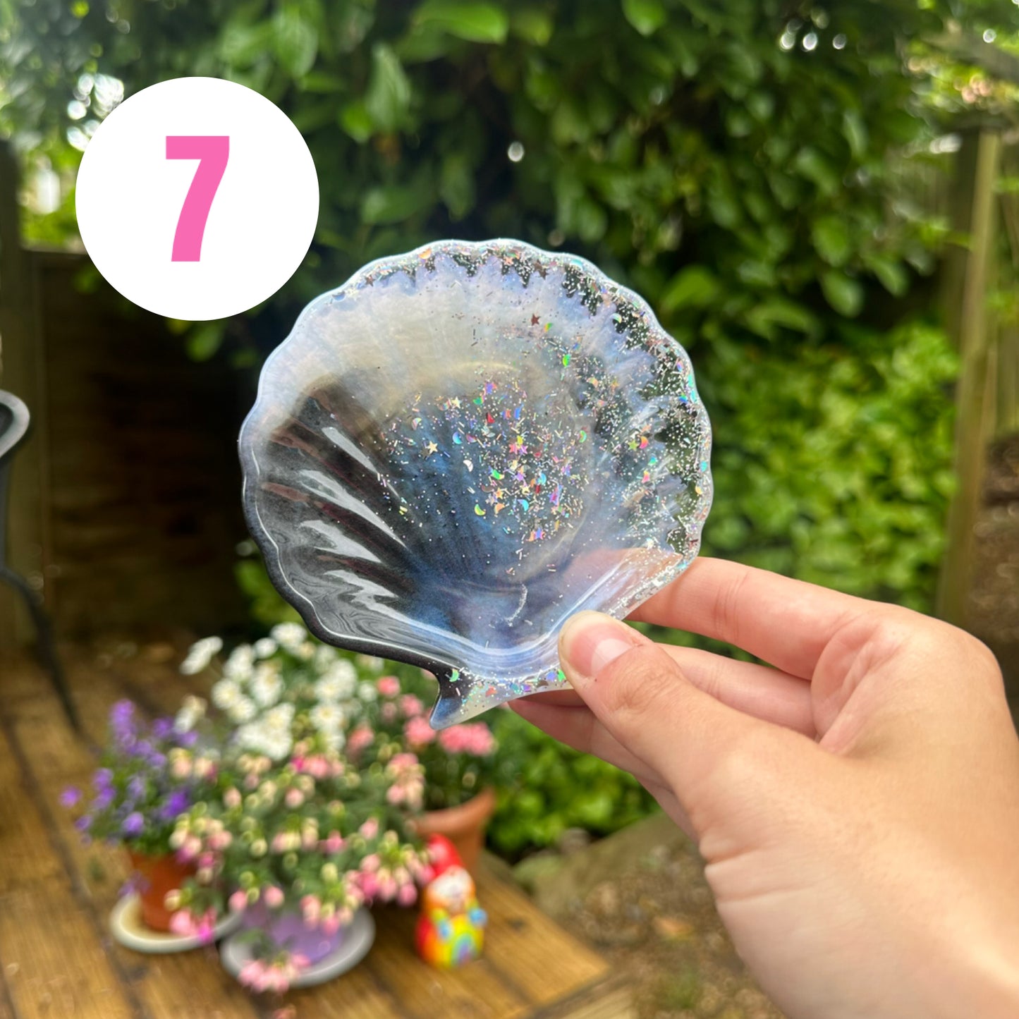 Handmade Mermaid Shell Resin Coin Tray