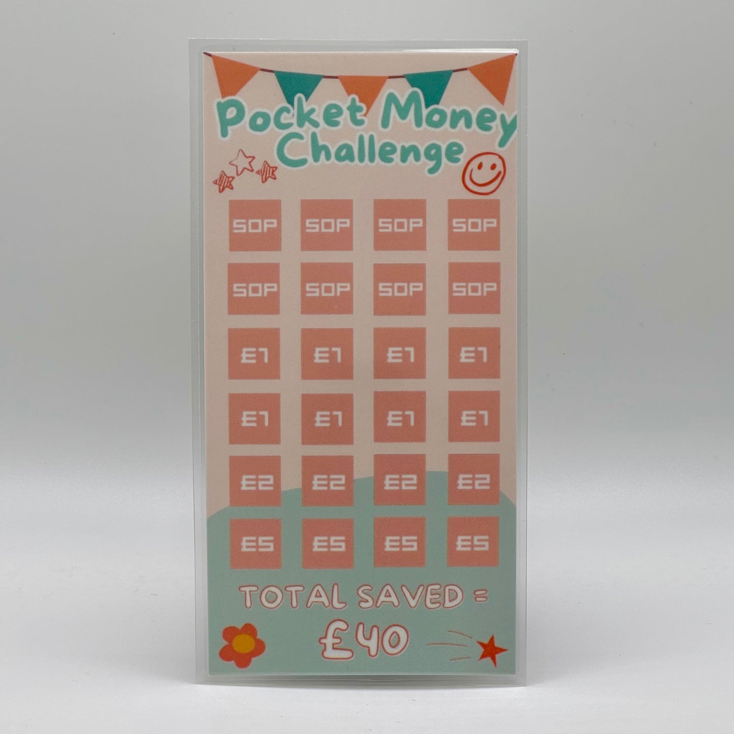 Pocket Money Challenge - Save £40! Children's Laminated Savings Challenge