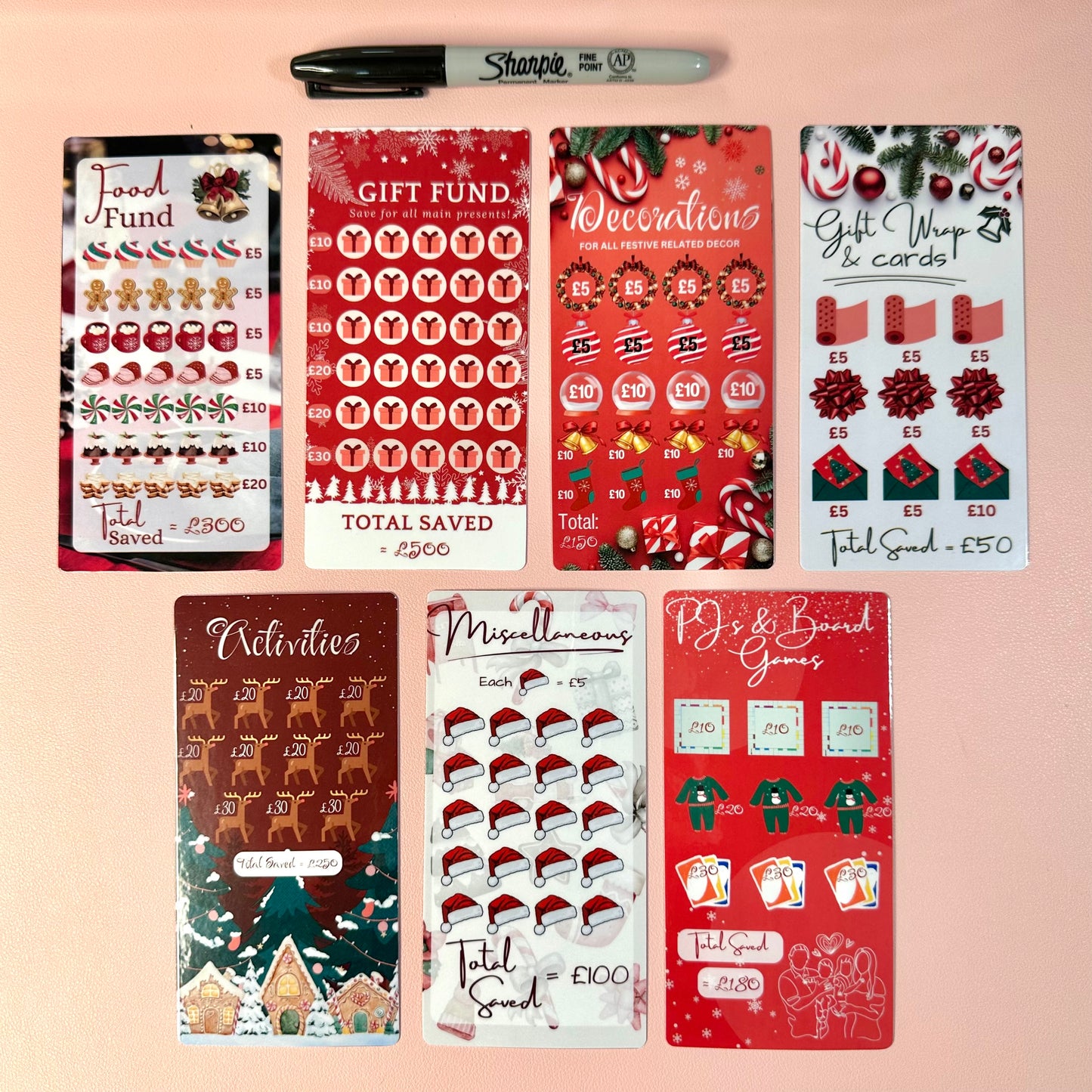 Christmas Savings Challenge Tracker Set