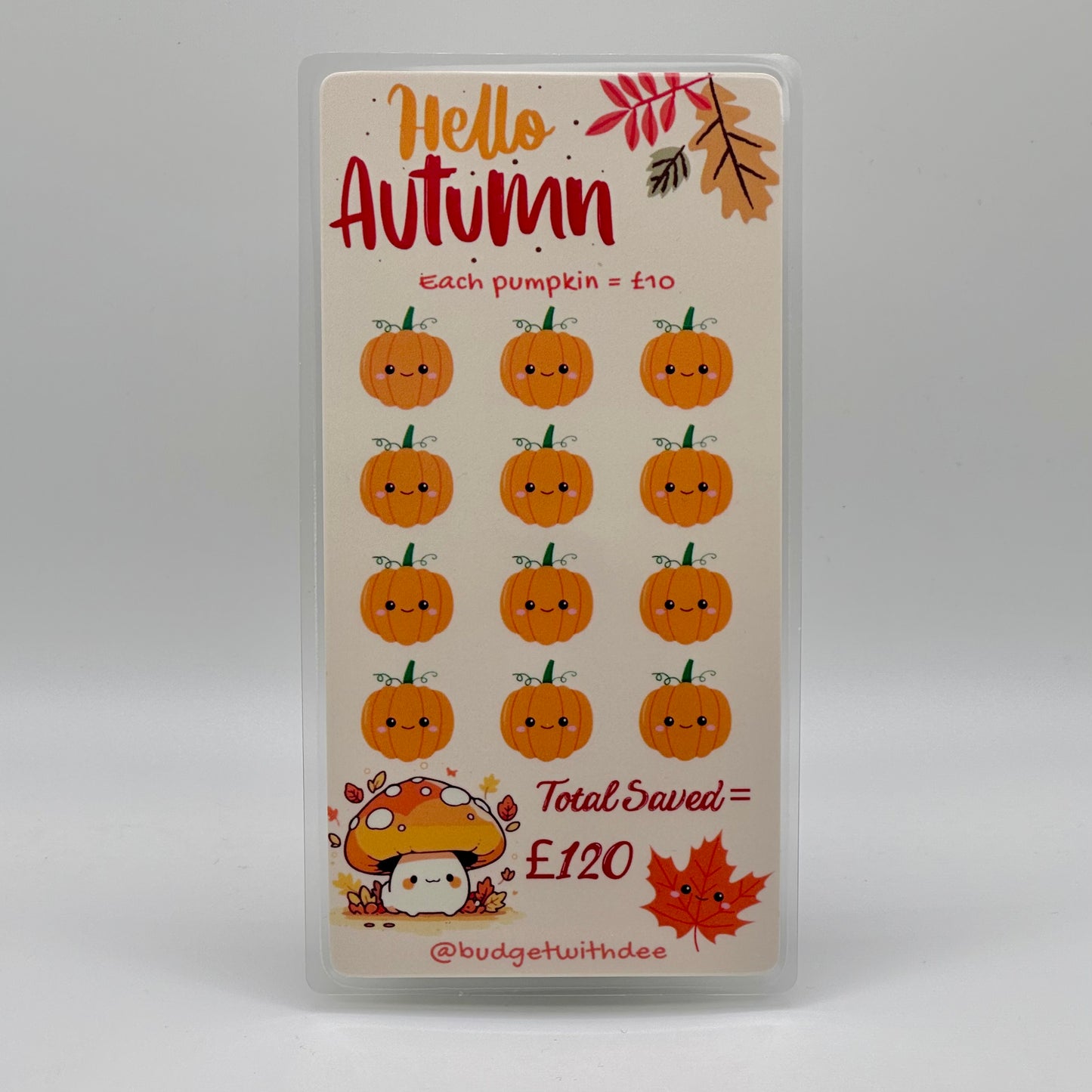 Hello Autumn Laminated Savings Tracker