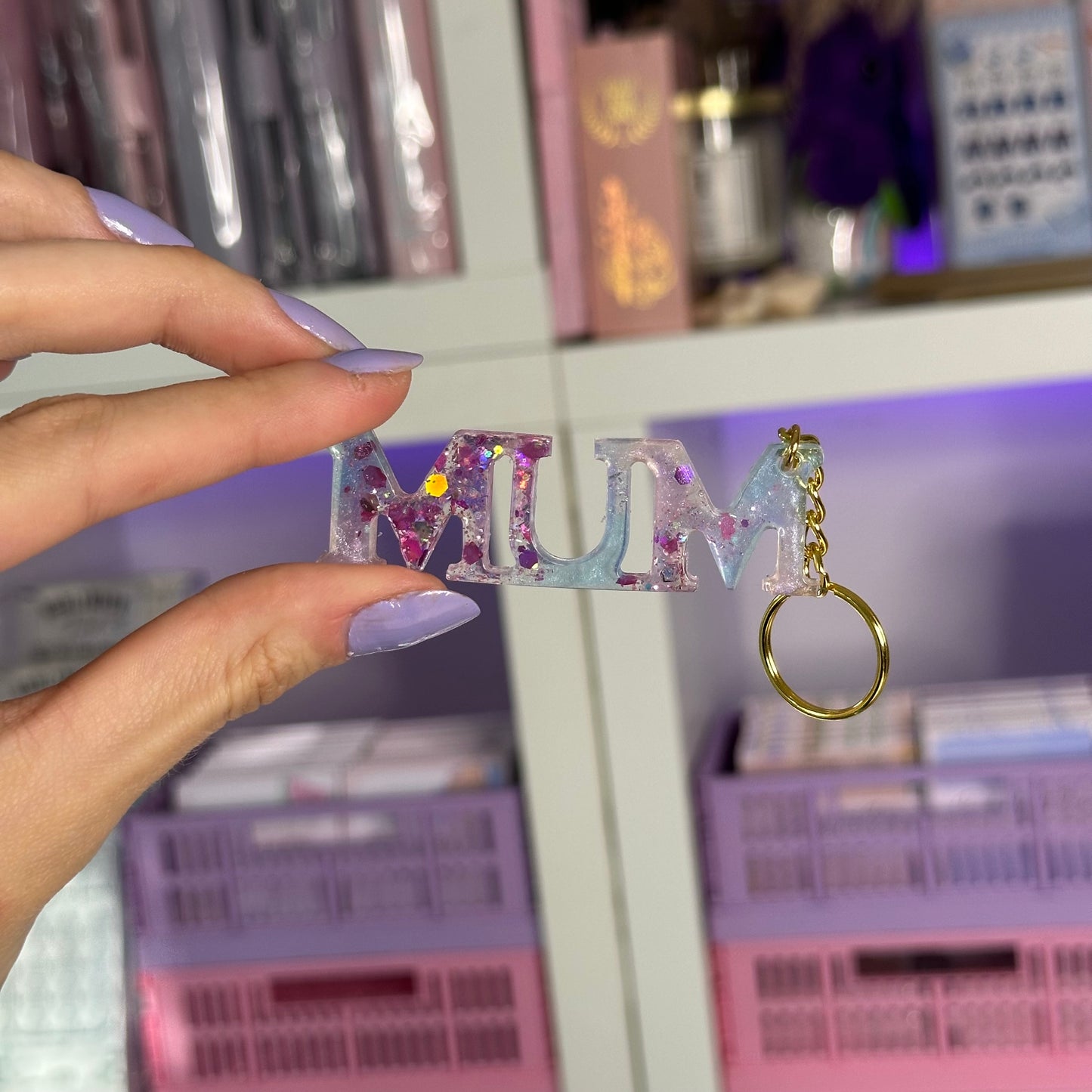 Handmade Resin ‘Mum’ Keychain