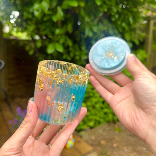 Bubblegum - Handmade Resin Coin Pot With Lid