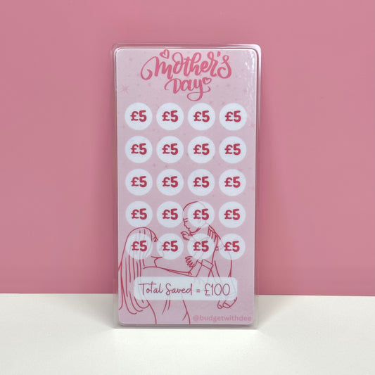 Mother's Day Laminated Savings Challenge Tracker