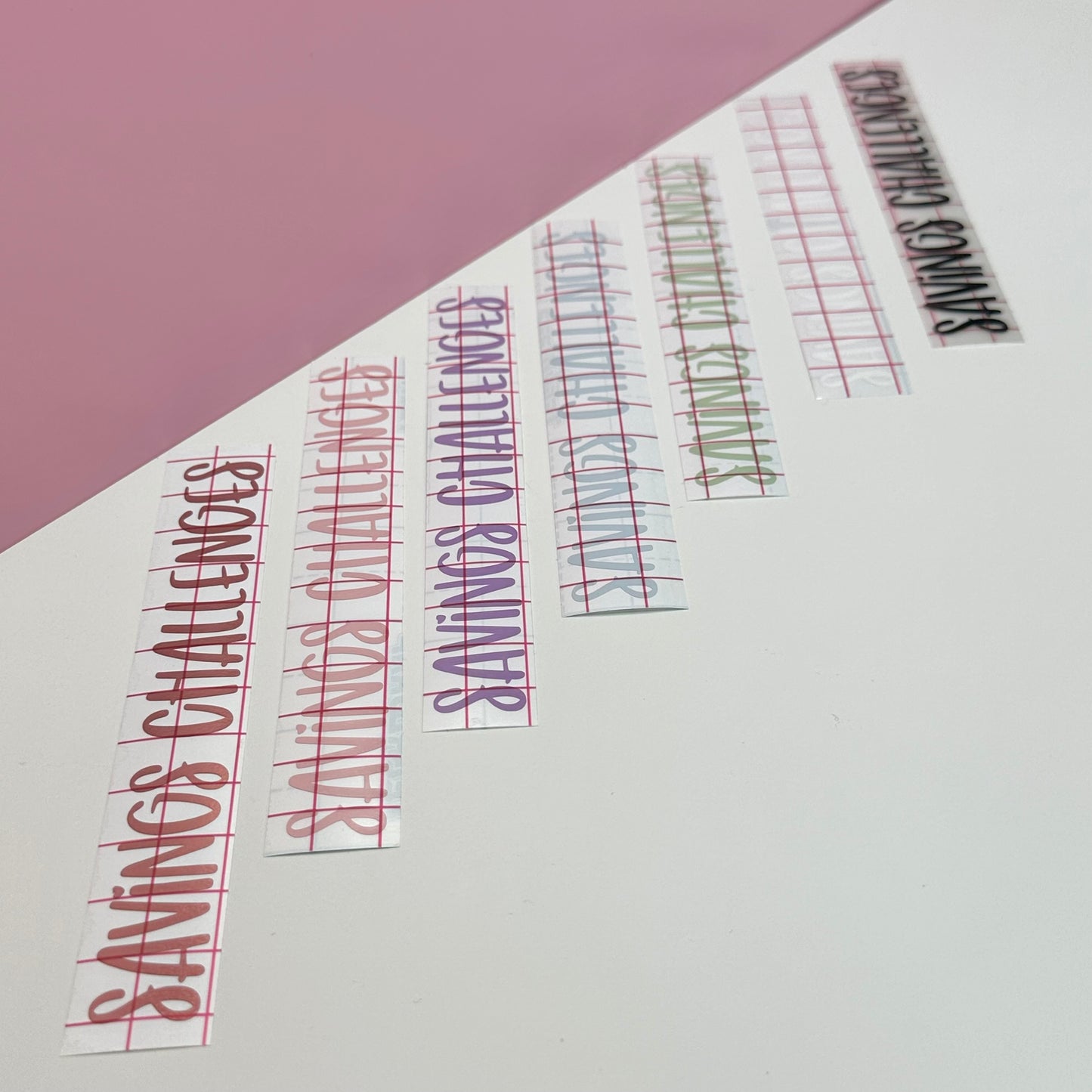 'Savings Challenges' Binder Spine Vinyl Sticker