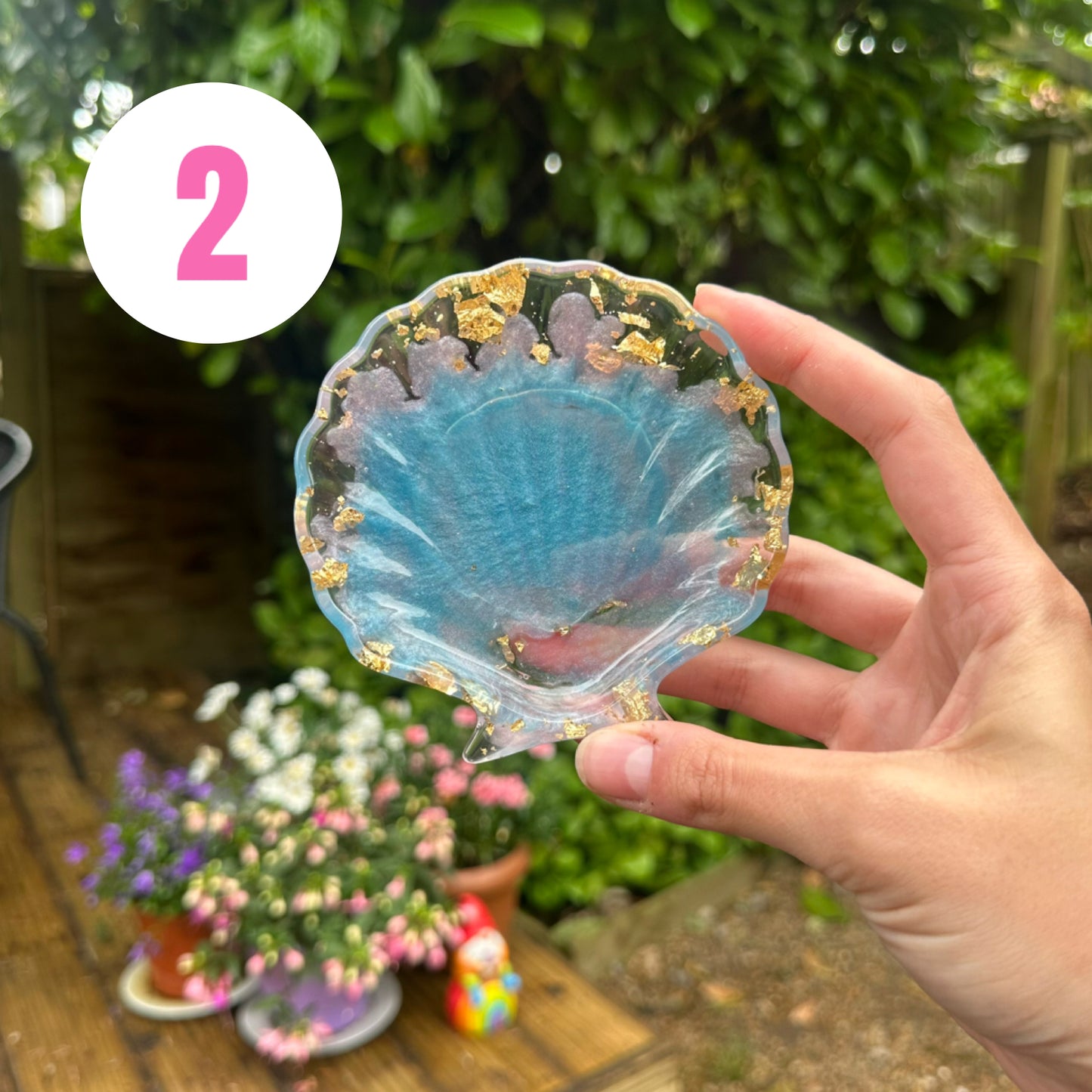 Handmade Mermaid Shell Resin Coin Tray