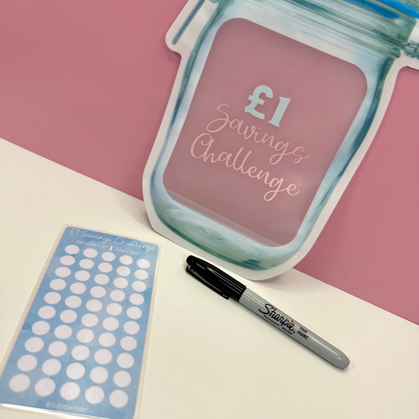 £1 Challenge Bundle with Zip Lock Money Bag!