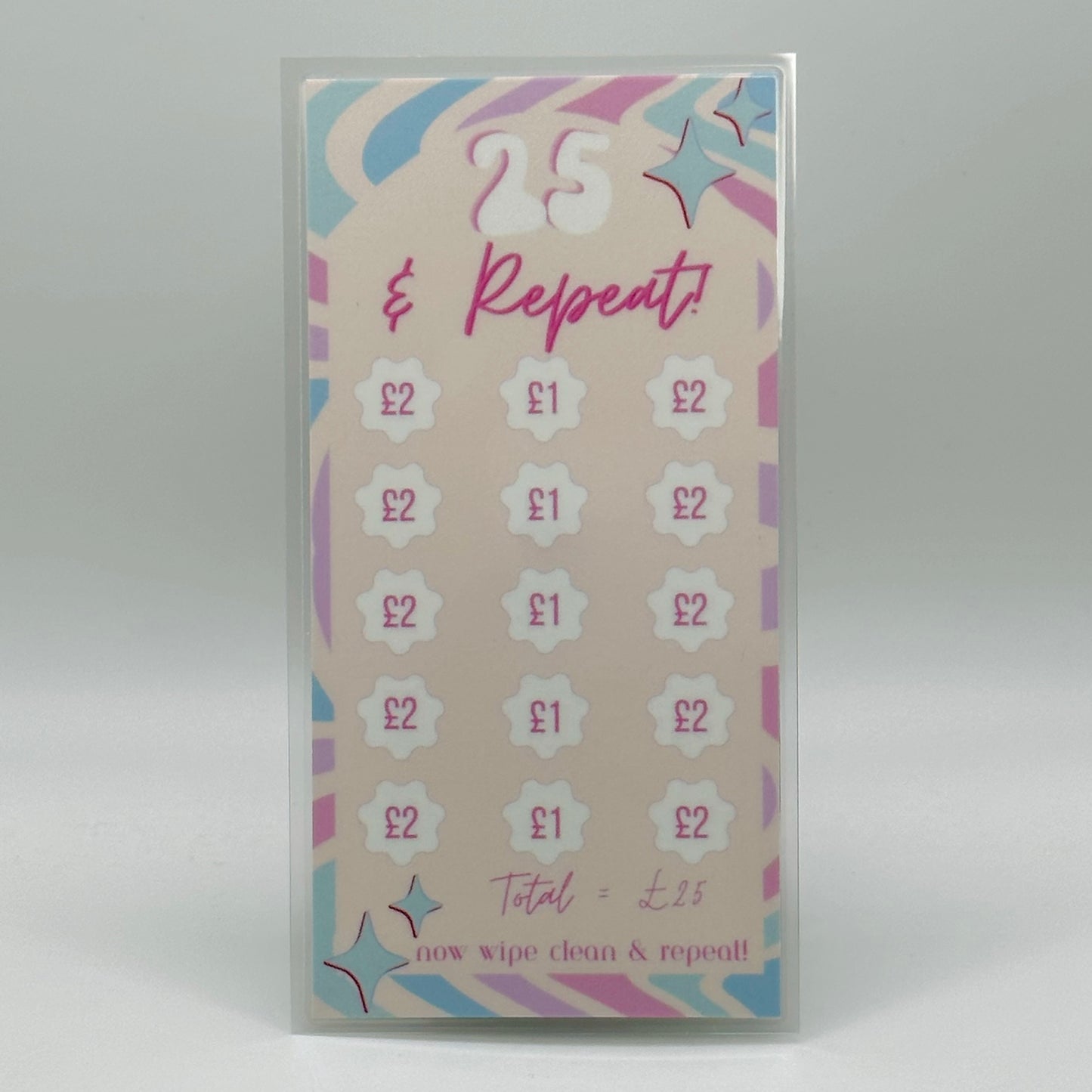 £25 & Repeat! Laminated Savings Tracker