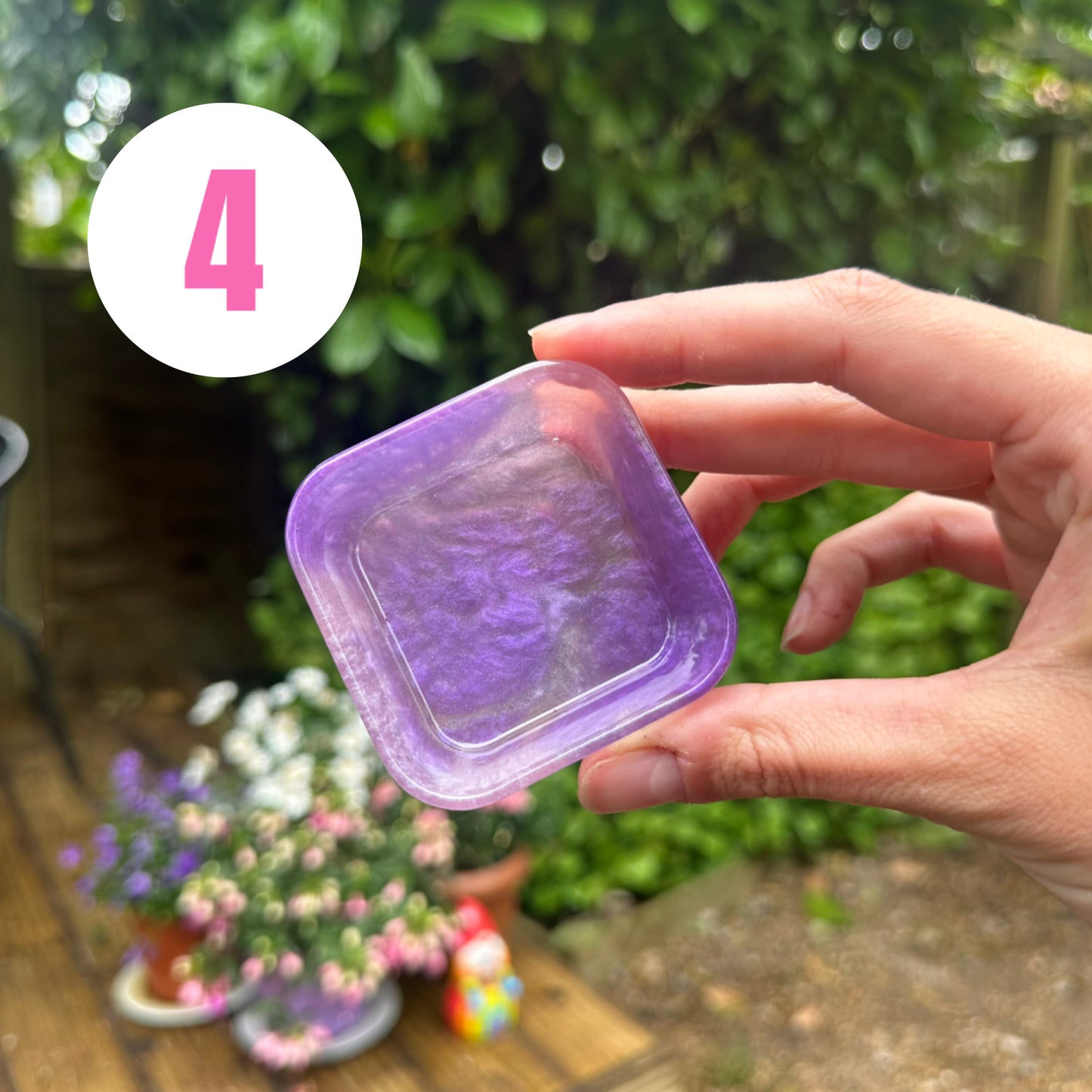 Handmade Mini Square Resin Coin Tray
