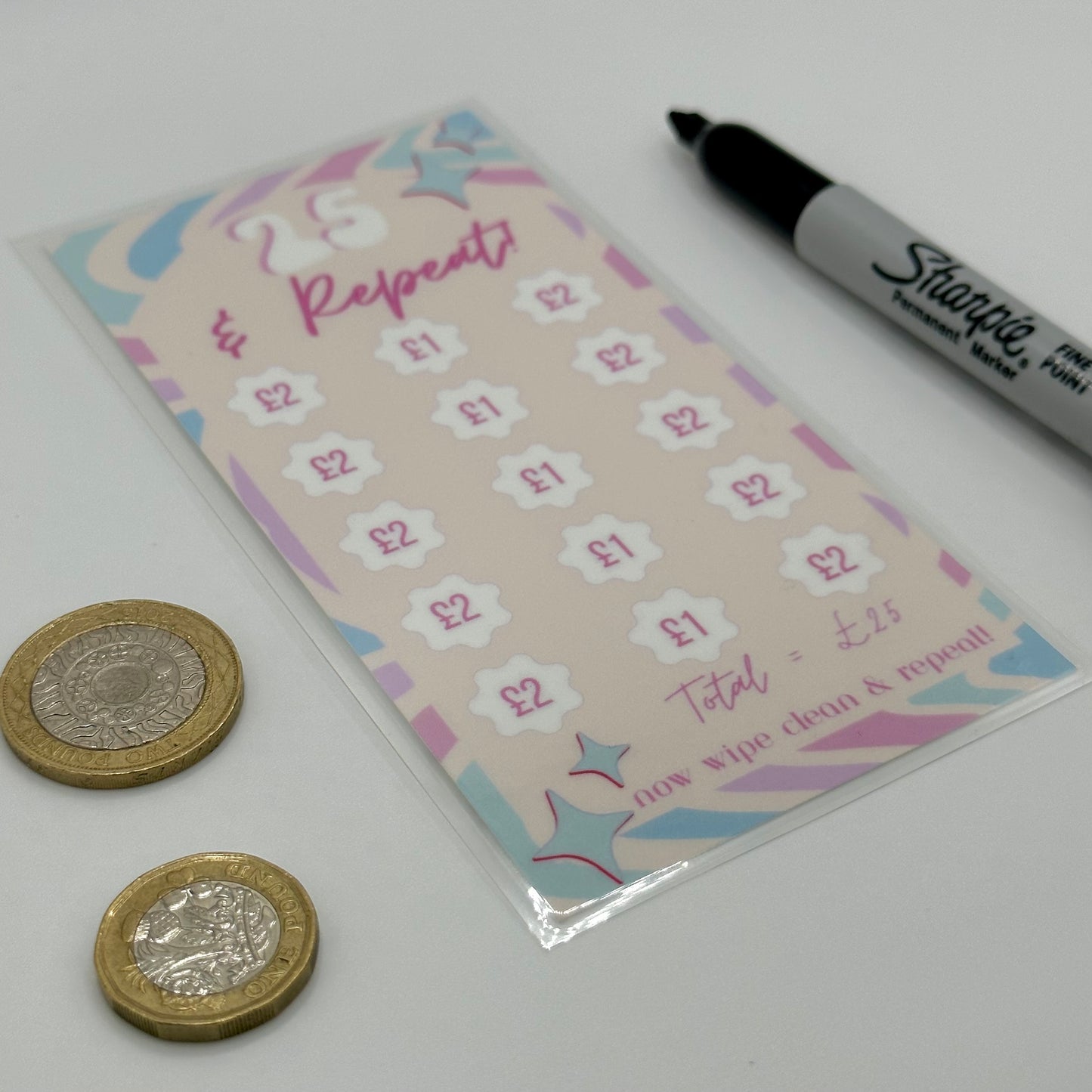 £25 & Repeat! Laminated Savings Tracker