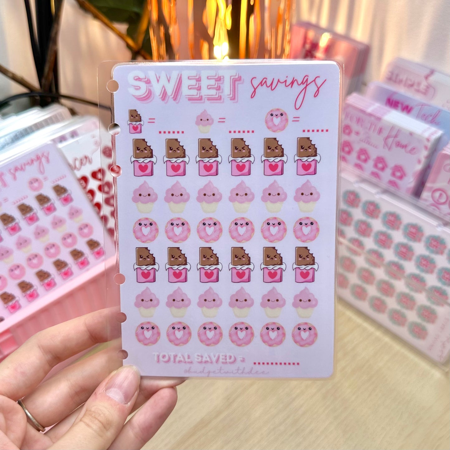 Sweet Savings - Laminated Savings Tracker