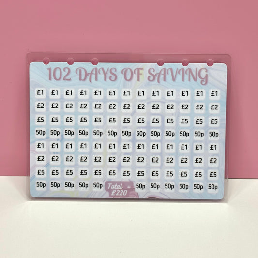 102 Days of Saving Challenge - Save £220!