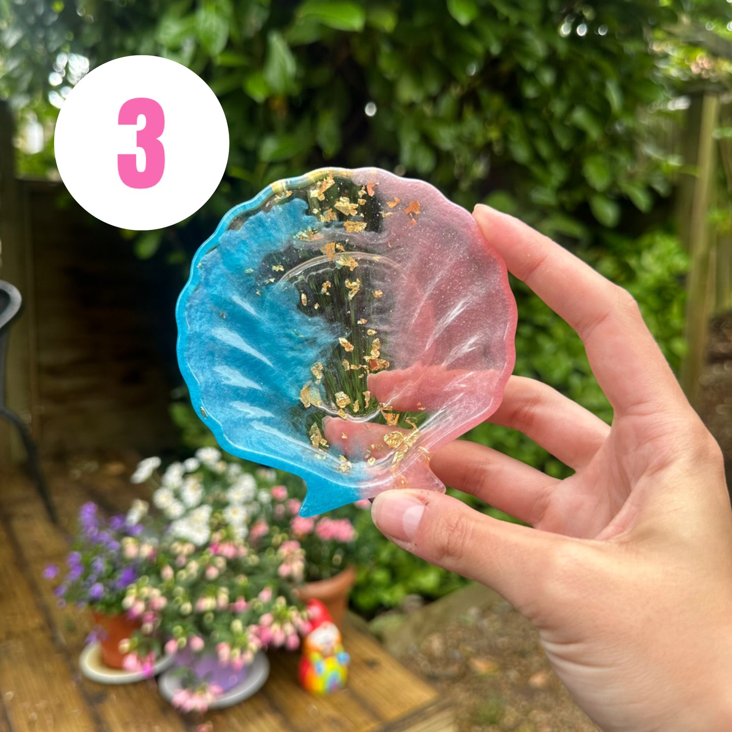 Handmade Mermaid Shell Resin Coin Tray