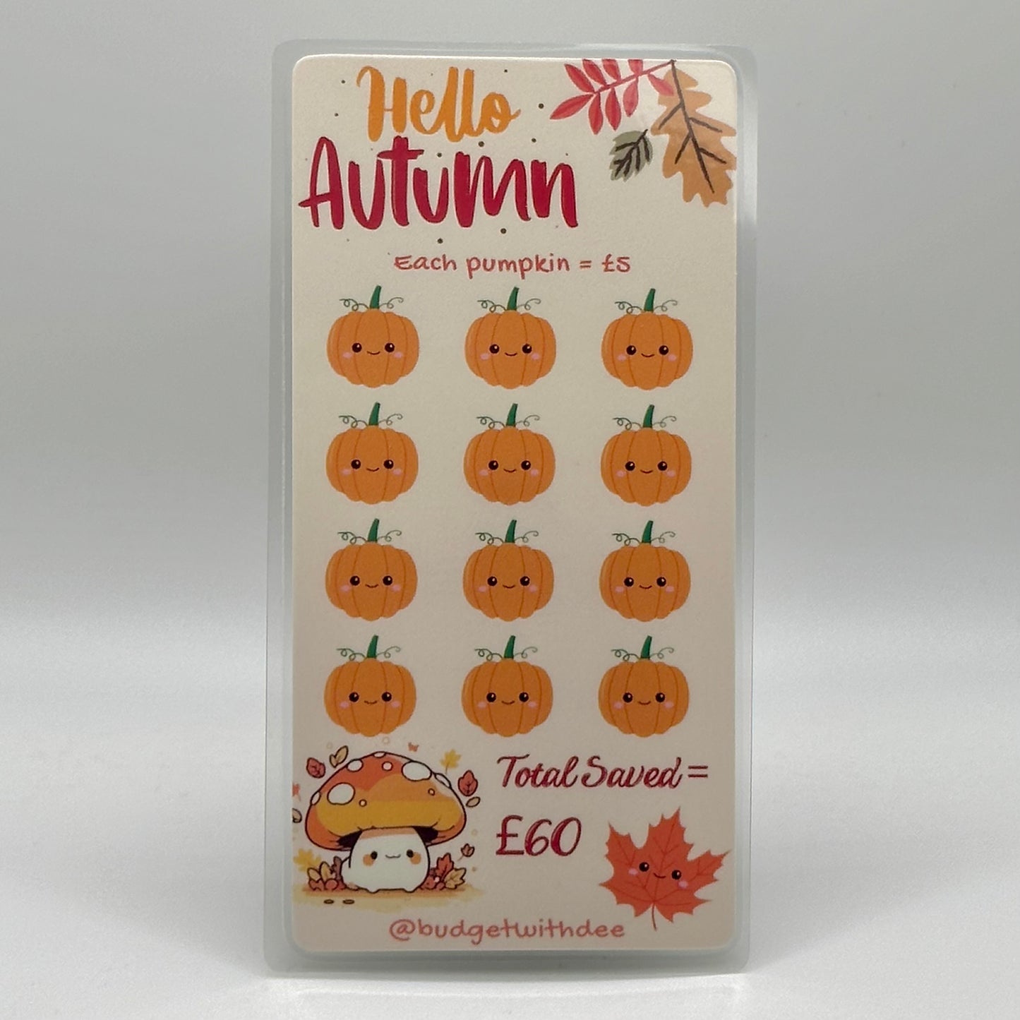 Hello Autumn Laminated Savings Tracker