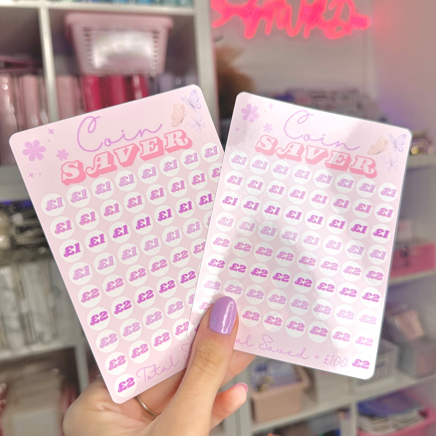 Pink Savings Challenge Tin Sticker