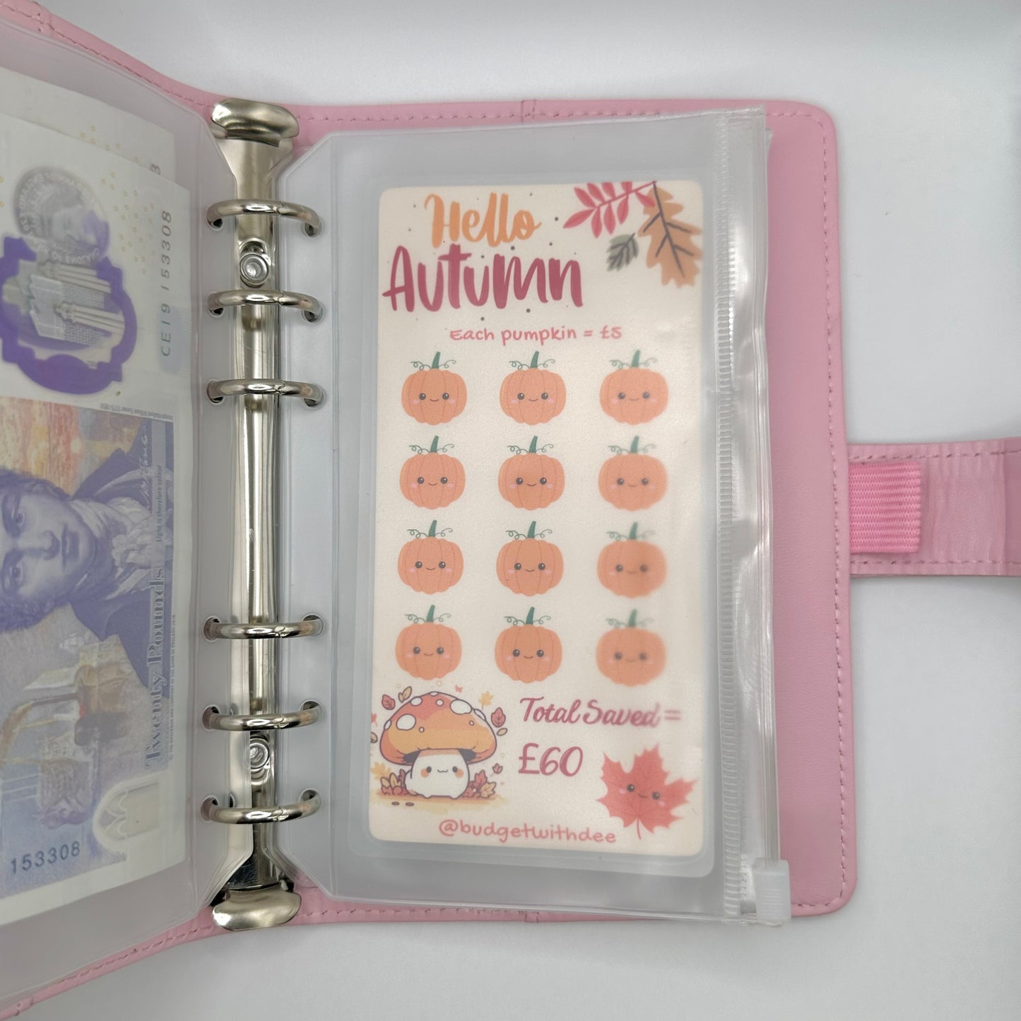 Hello Autumn Laminated Savings Tracker