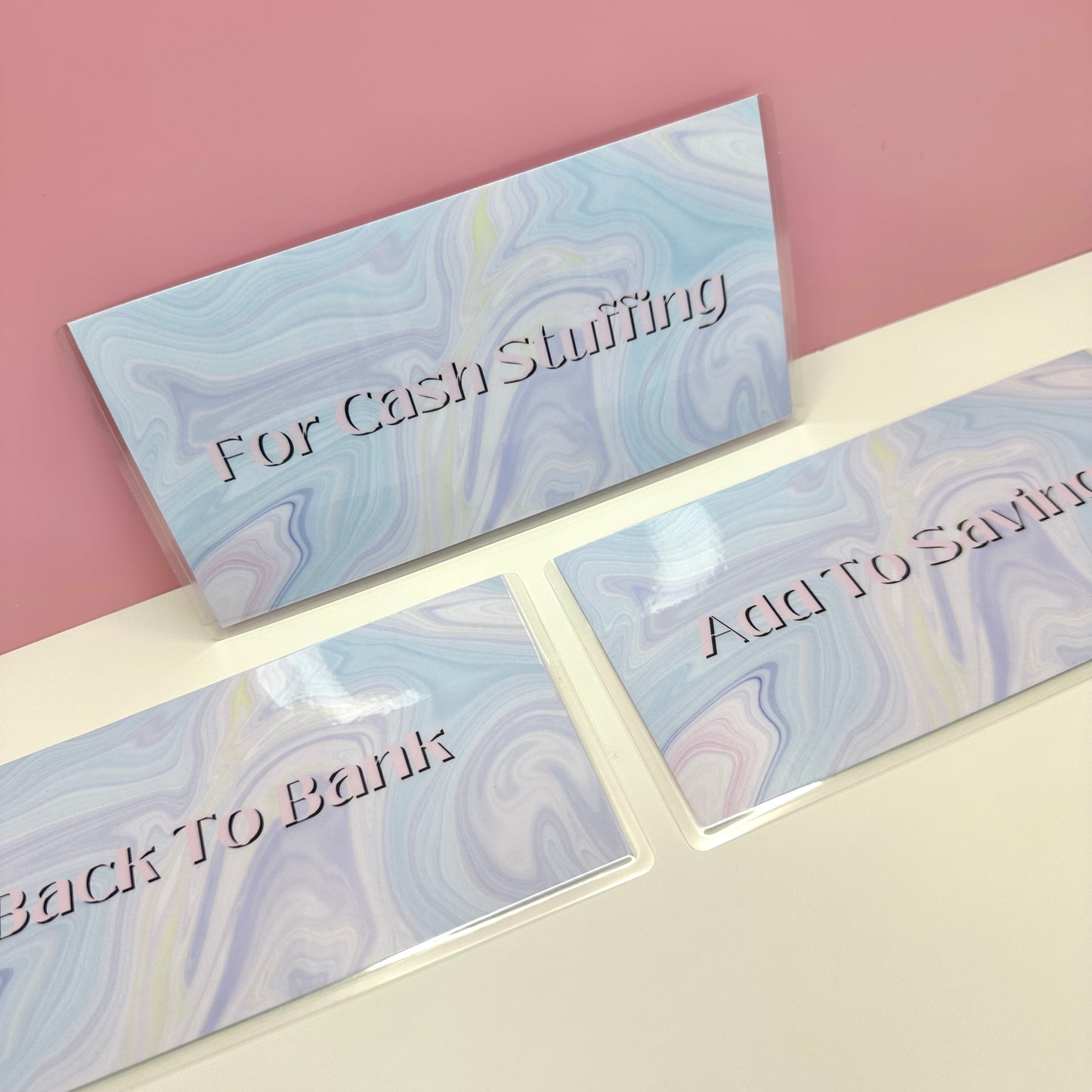 Cash Stuffer Set - Marble Laminated Wallet Inserts (Set of 3)