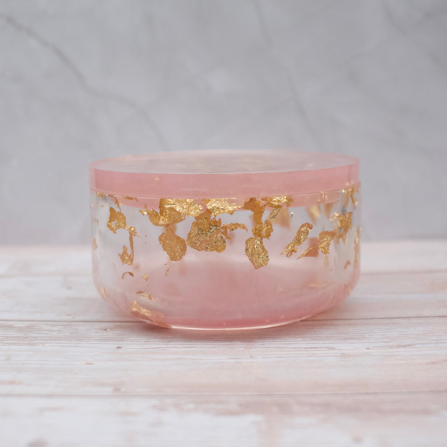 Large pink & gold resin money pot