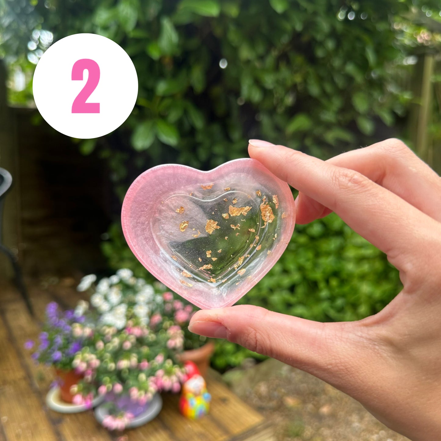 Handmade Mini Heart Resin Coin Tray