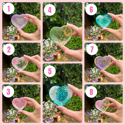 Handmade Mini Heart Resin Coin Tray