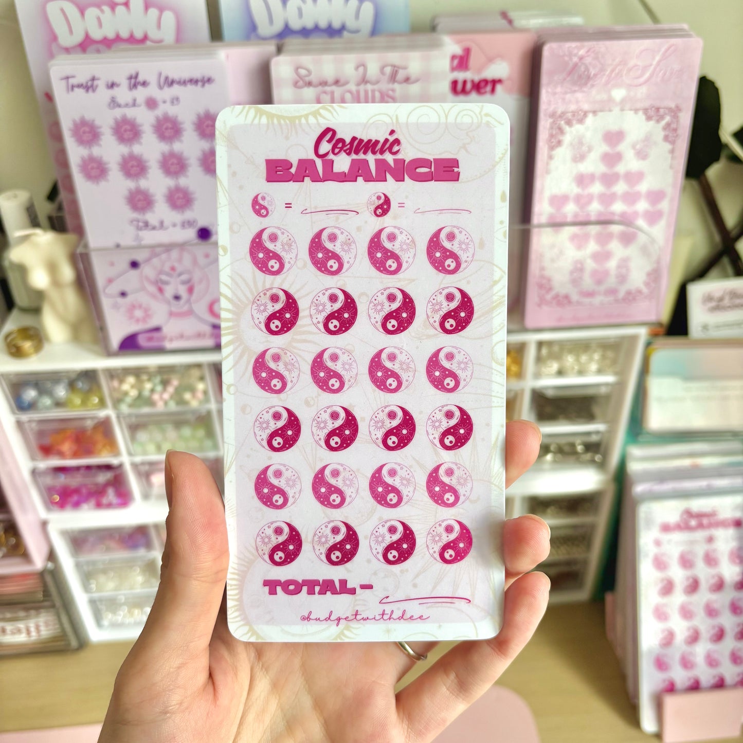 Cosmic Balance - Laminated Savings Tracker