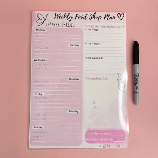 Weekly Food Shop Planner | Laminated Tracker