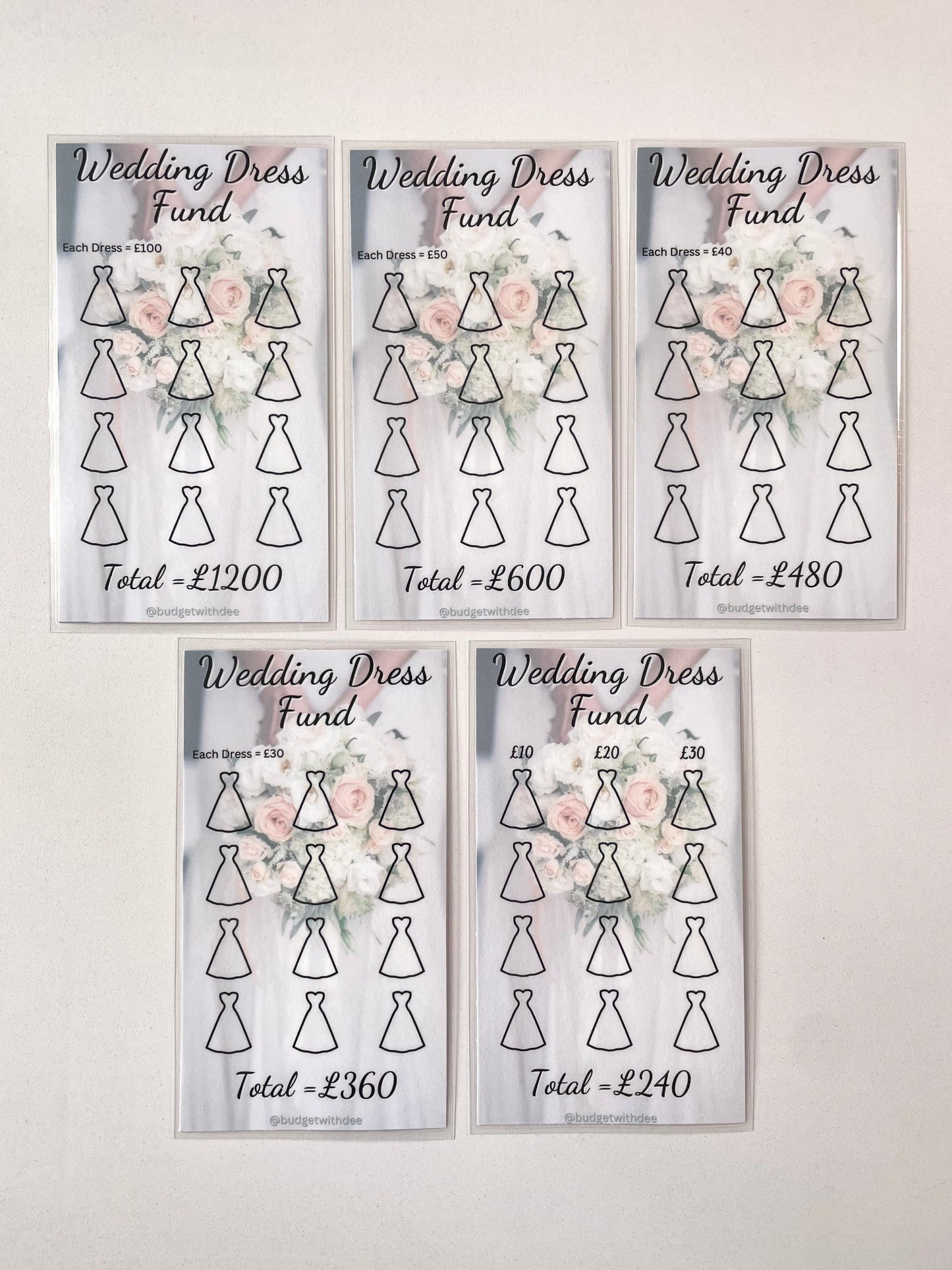 Wedding Dress Fund - Laminated Savings Tracker