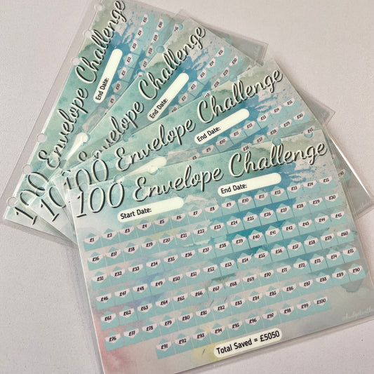 100 Envelope Challenge - Laminated Savings Tracker